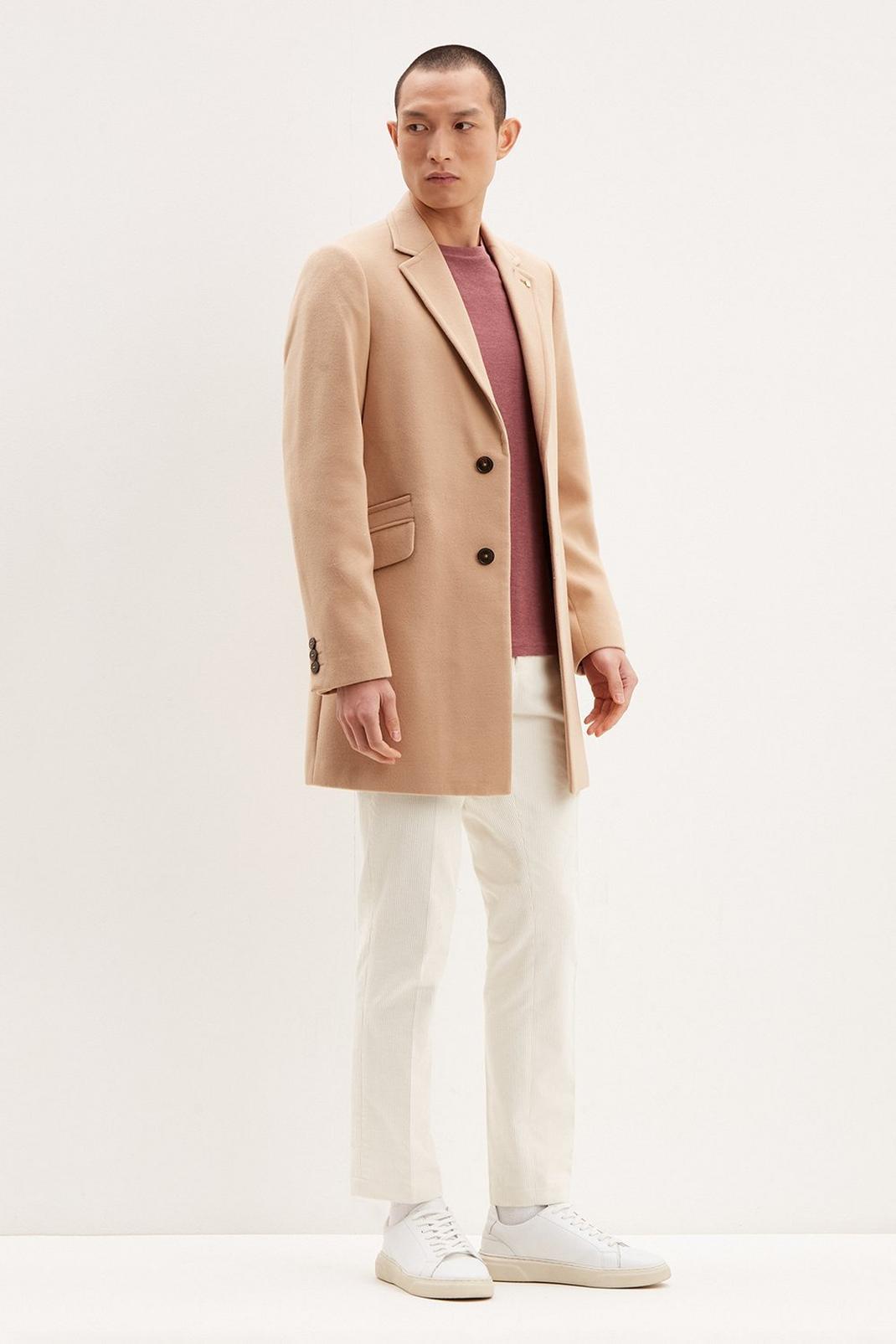 111 Camel Faux Wool Overcoat image number 2
