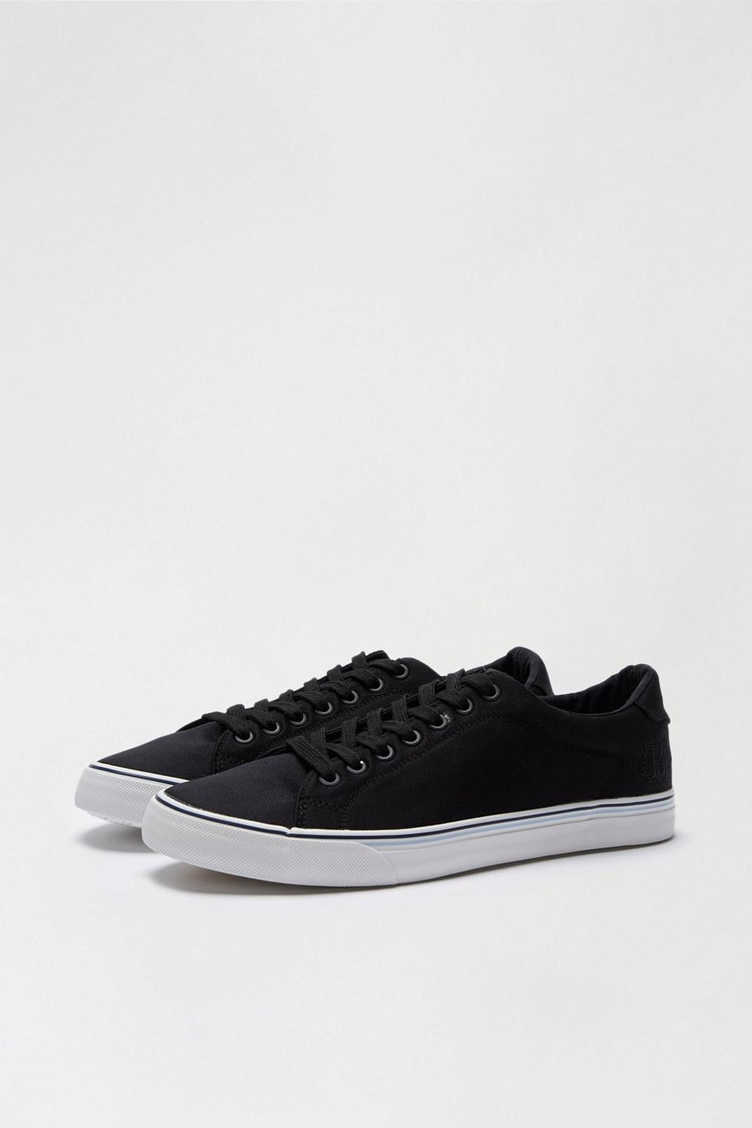 105 Black 'Eco' Canvas Lace-Up Trainers image number 2