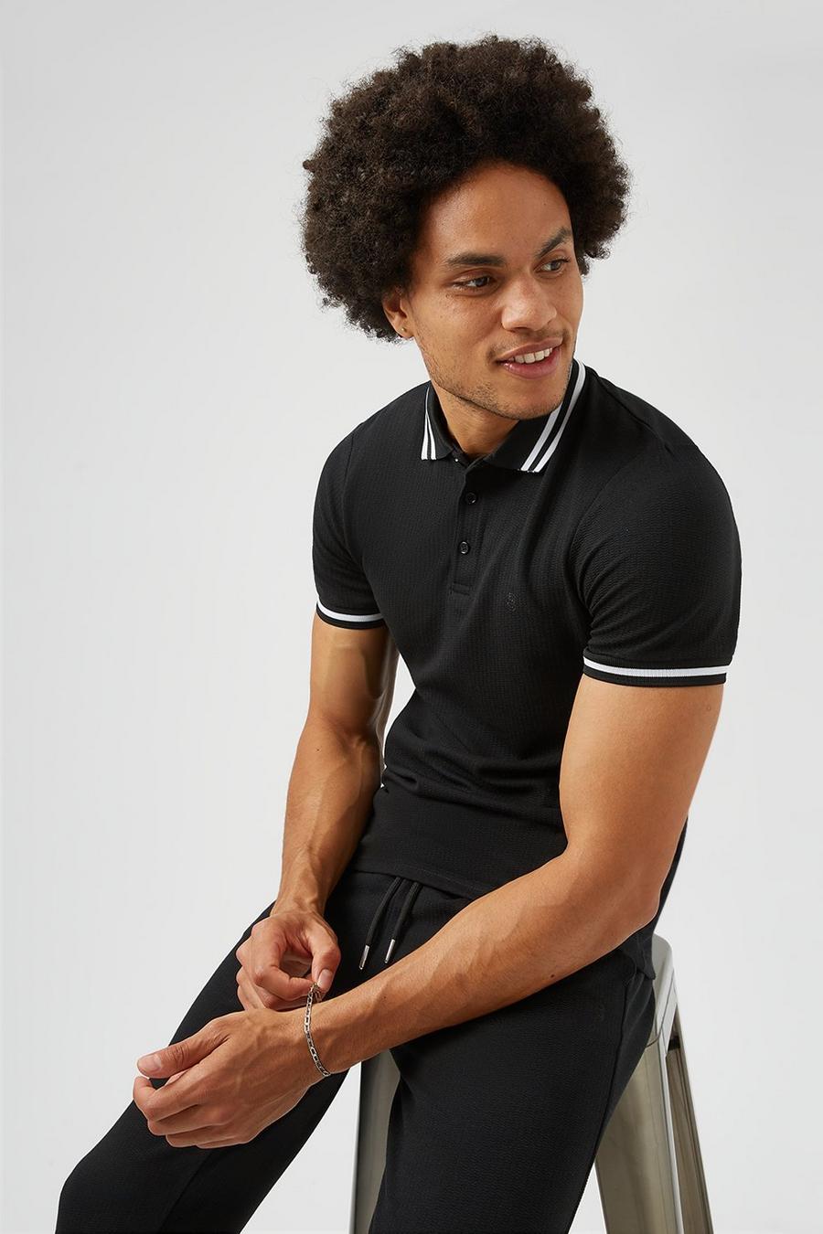 Textured Tipped Polo