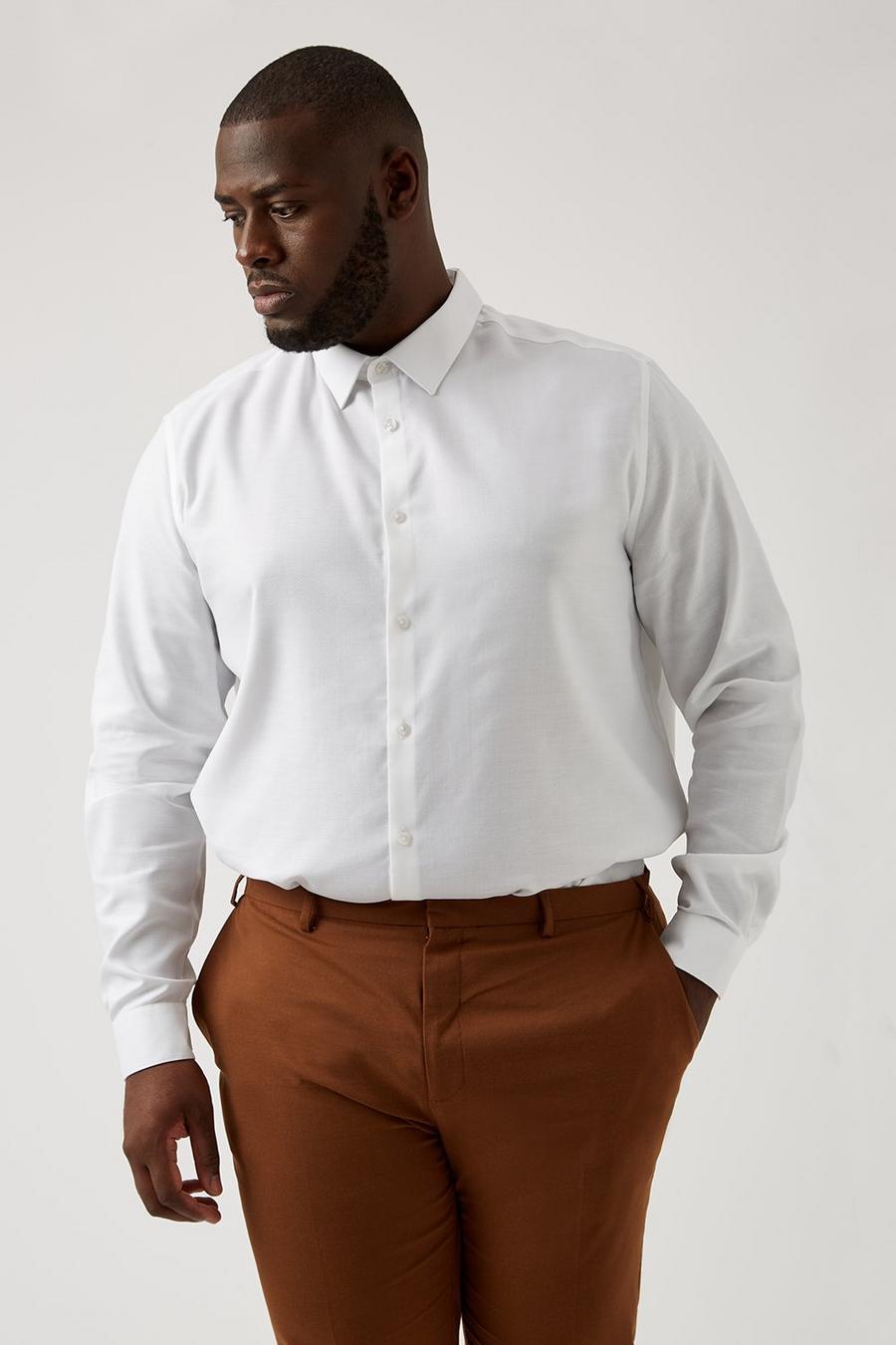 Plus and Tall White Slim Fit Non Iron Shirt