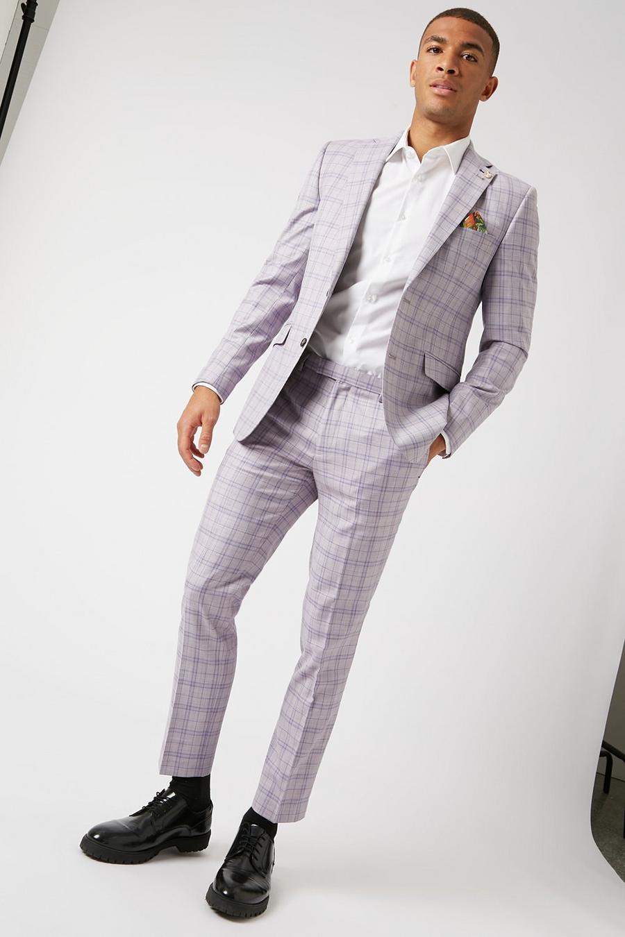 1904 Pale Pink Check Trousers