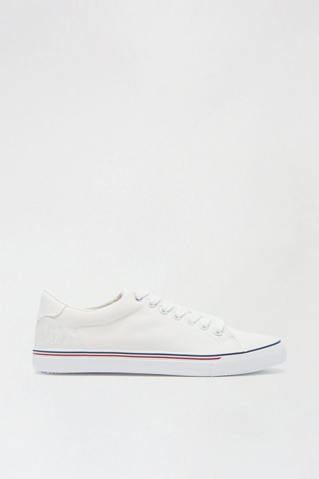 White 'Eco' Canvas Lace-Up Trainers image number 1