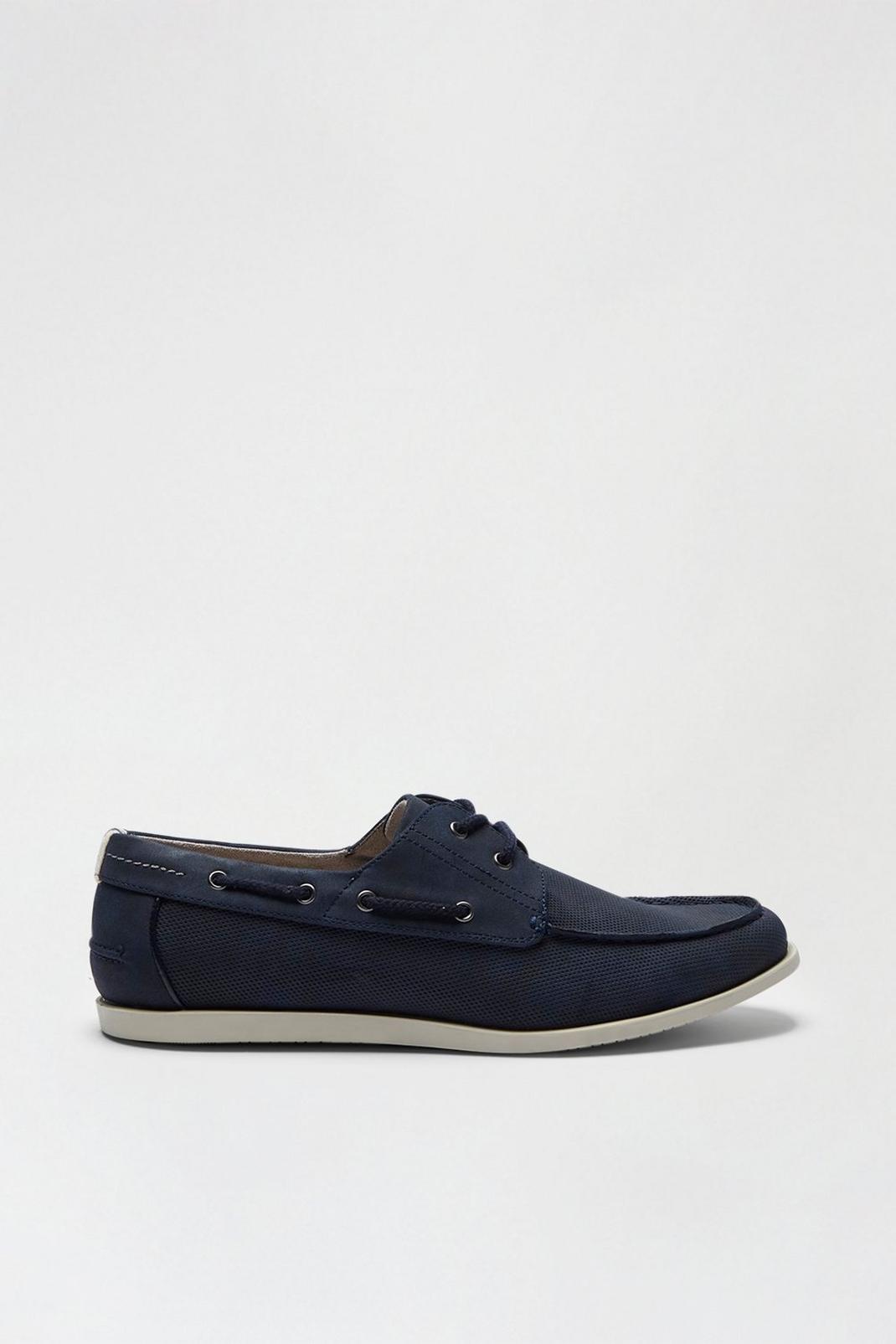 Navy PU Boat Shoes image number 1