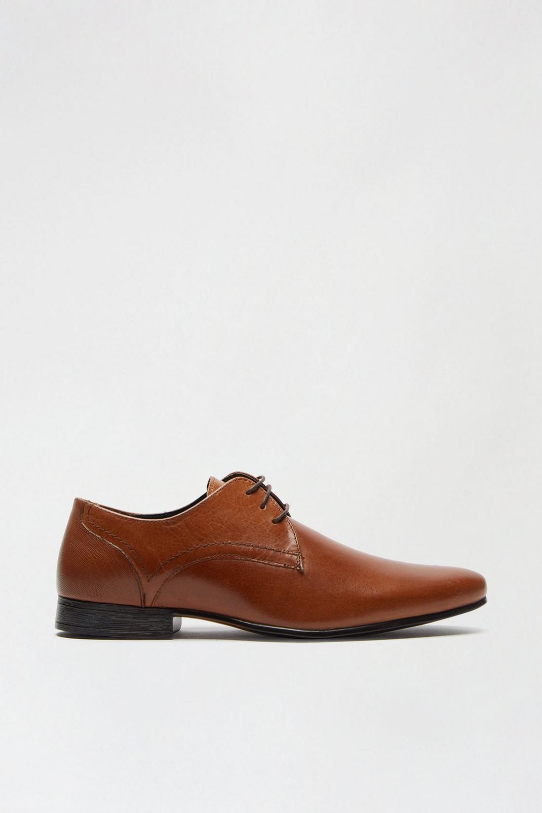 Brown Leather Derby Shoes image number 1