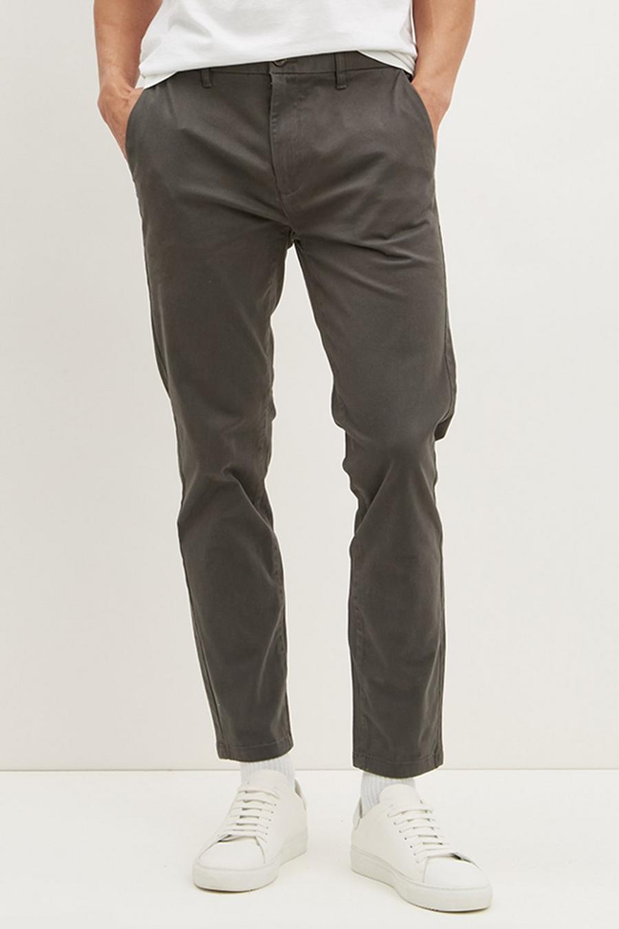 Skinny Fit Charcoal Chino Trousers