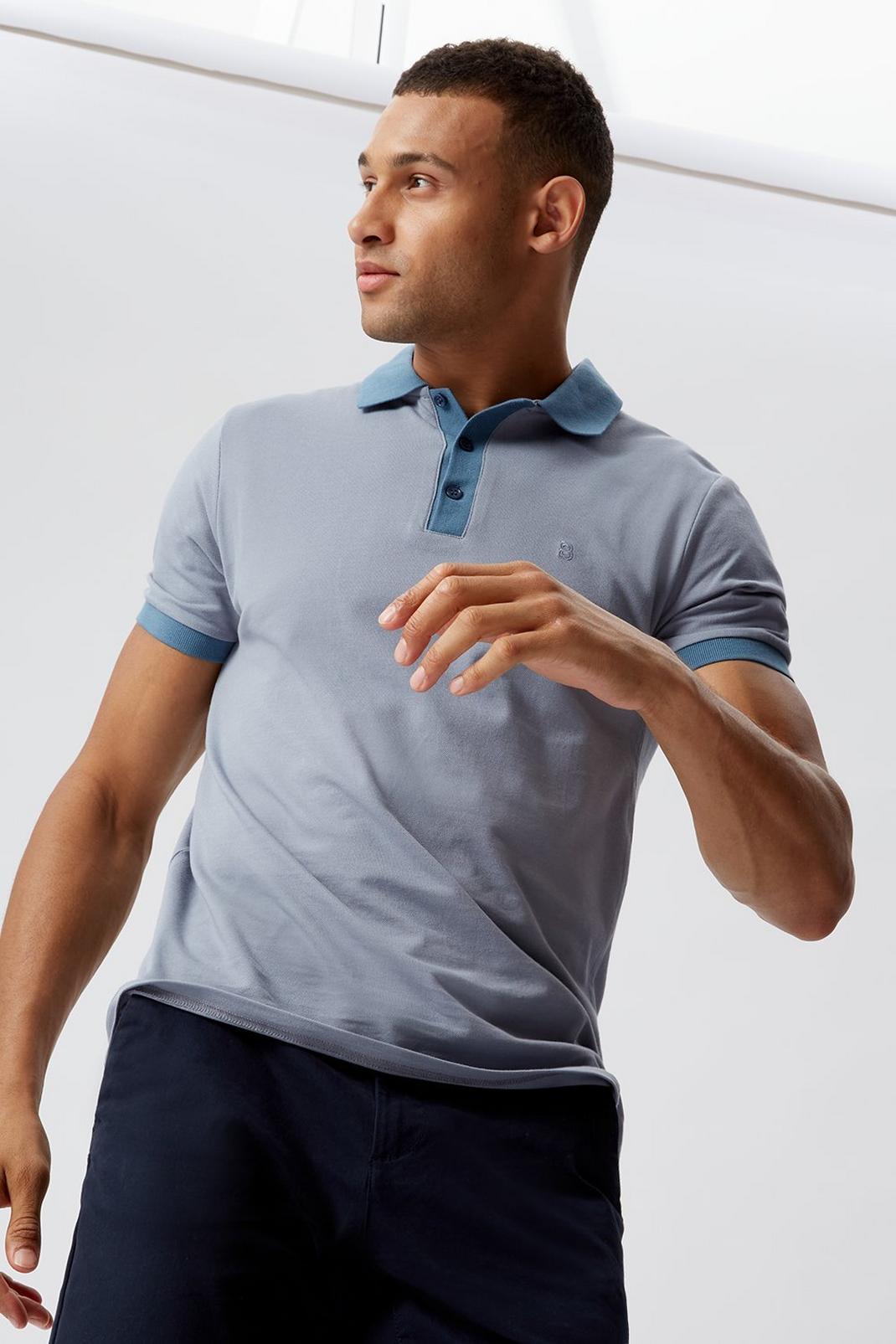 106 Contrast Collar Pique Polo image number 1
