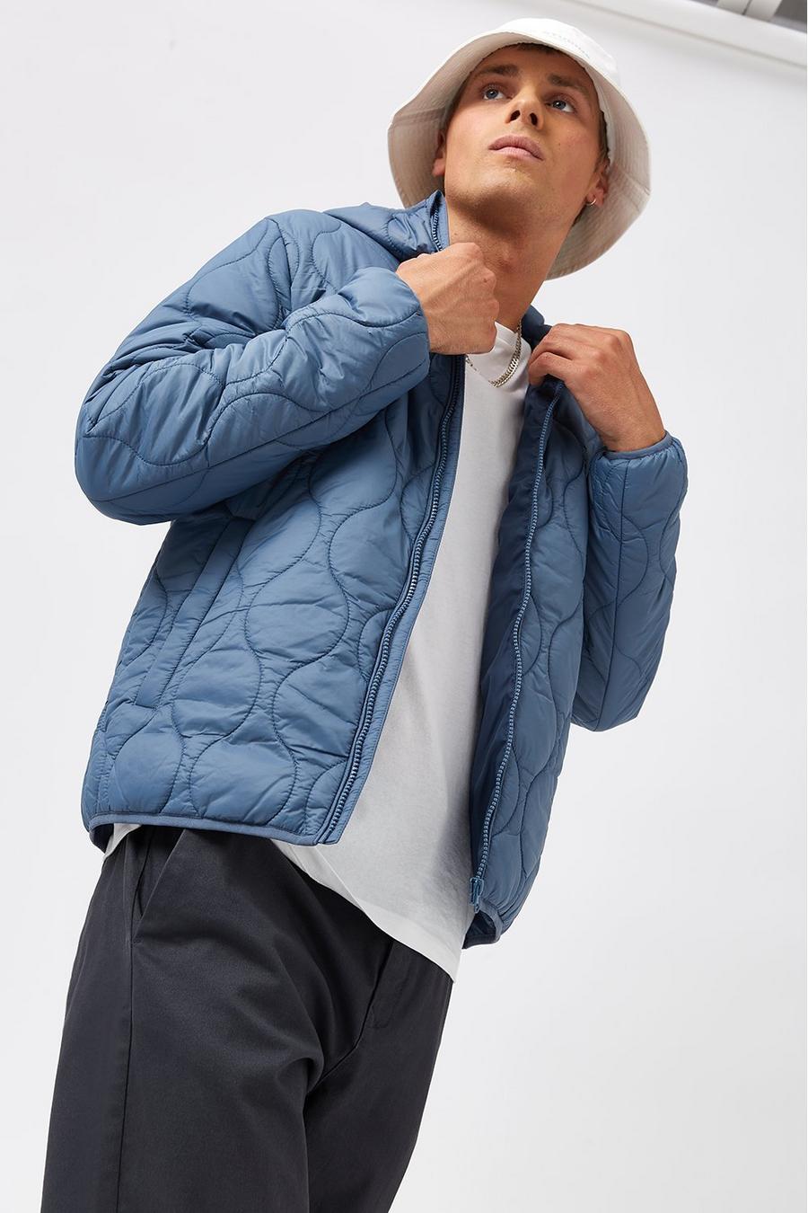 Quilted Hooded Bomber Jacket