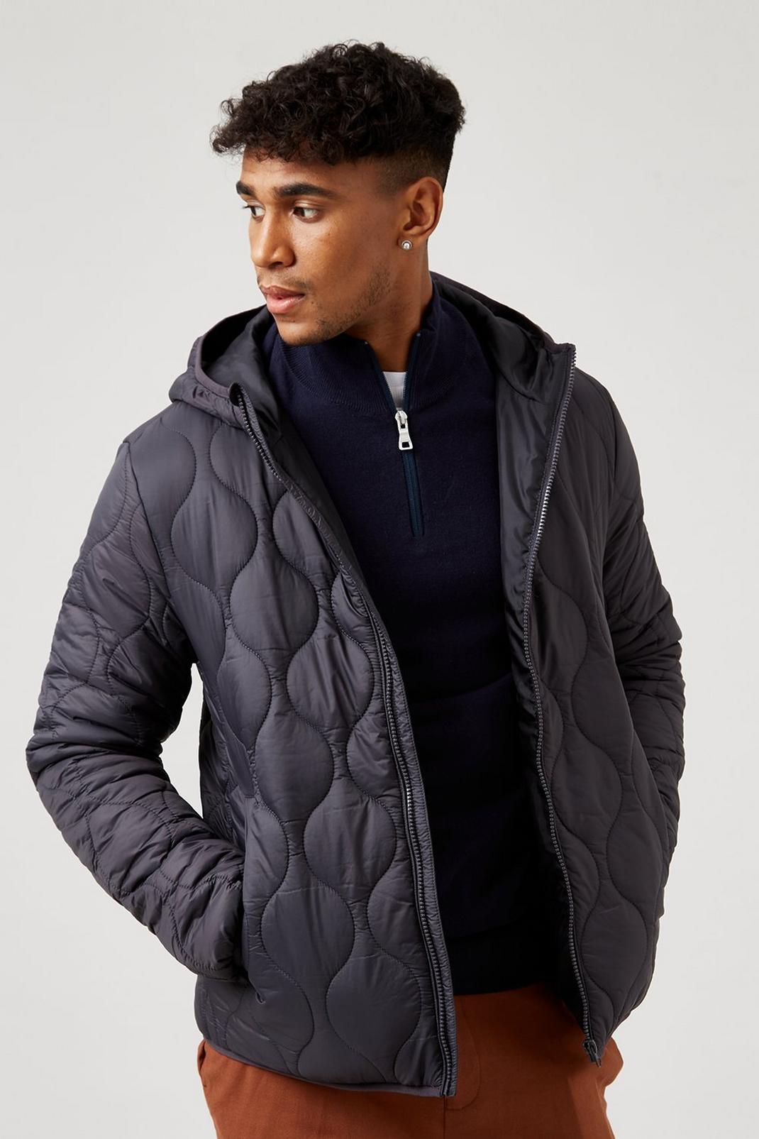115 Quilted Hooded Bomber Jacket image number 1