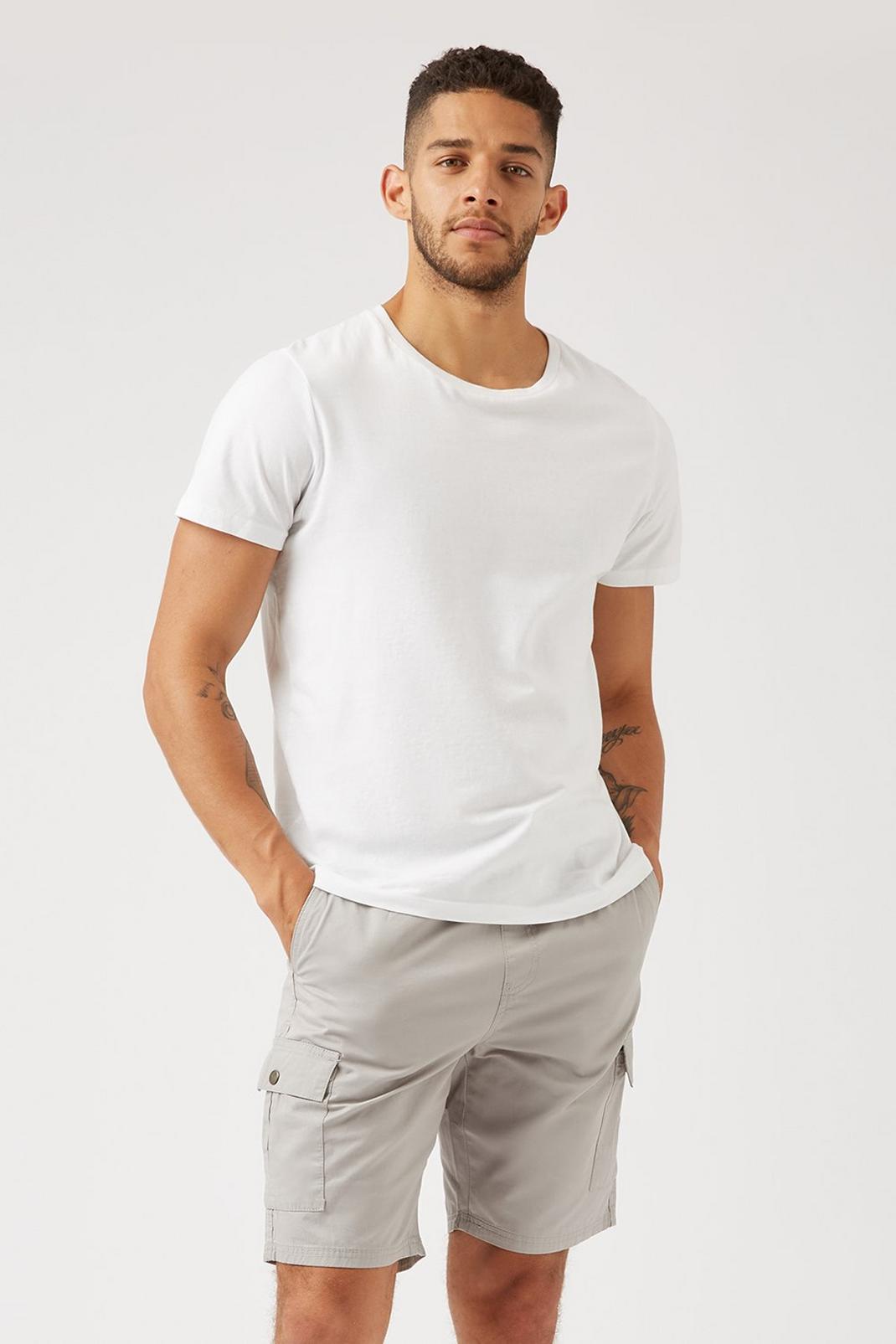 Light Grey Casual Cargo Shorts image number 1