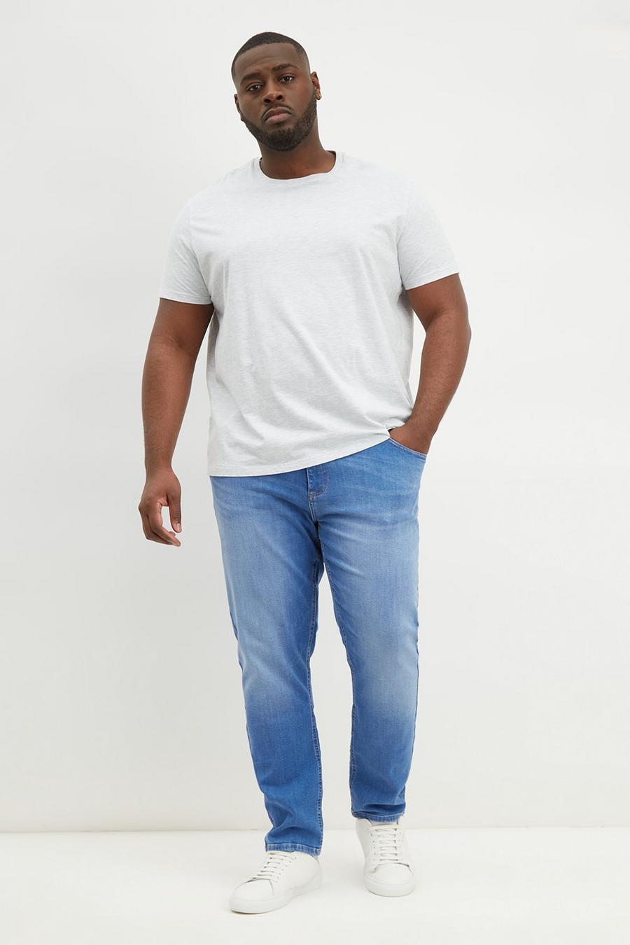Plus and Tall Tapered Hyperblue Organic Jeans