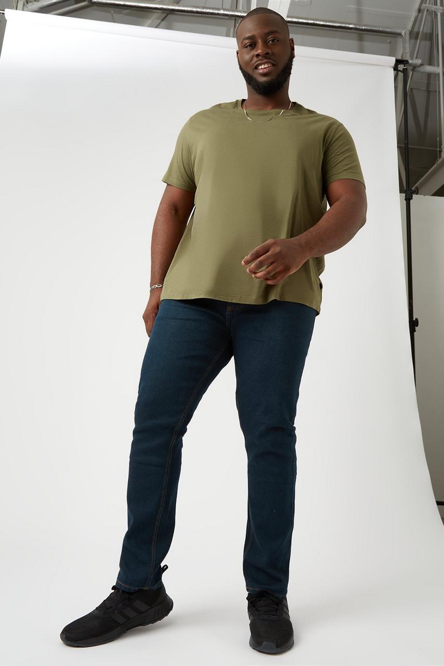 Plus And Tall Slim Green Rinse Jeans