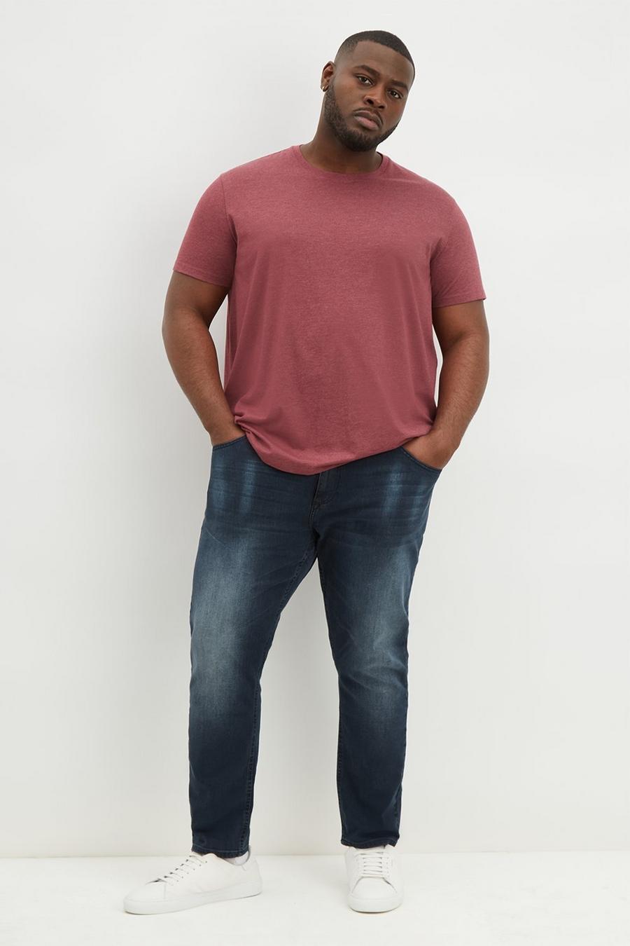 Plus And Tall Tapered Overdye Jeans