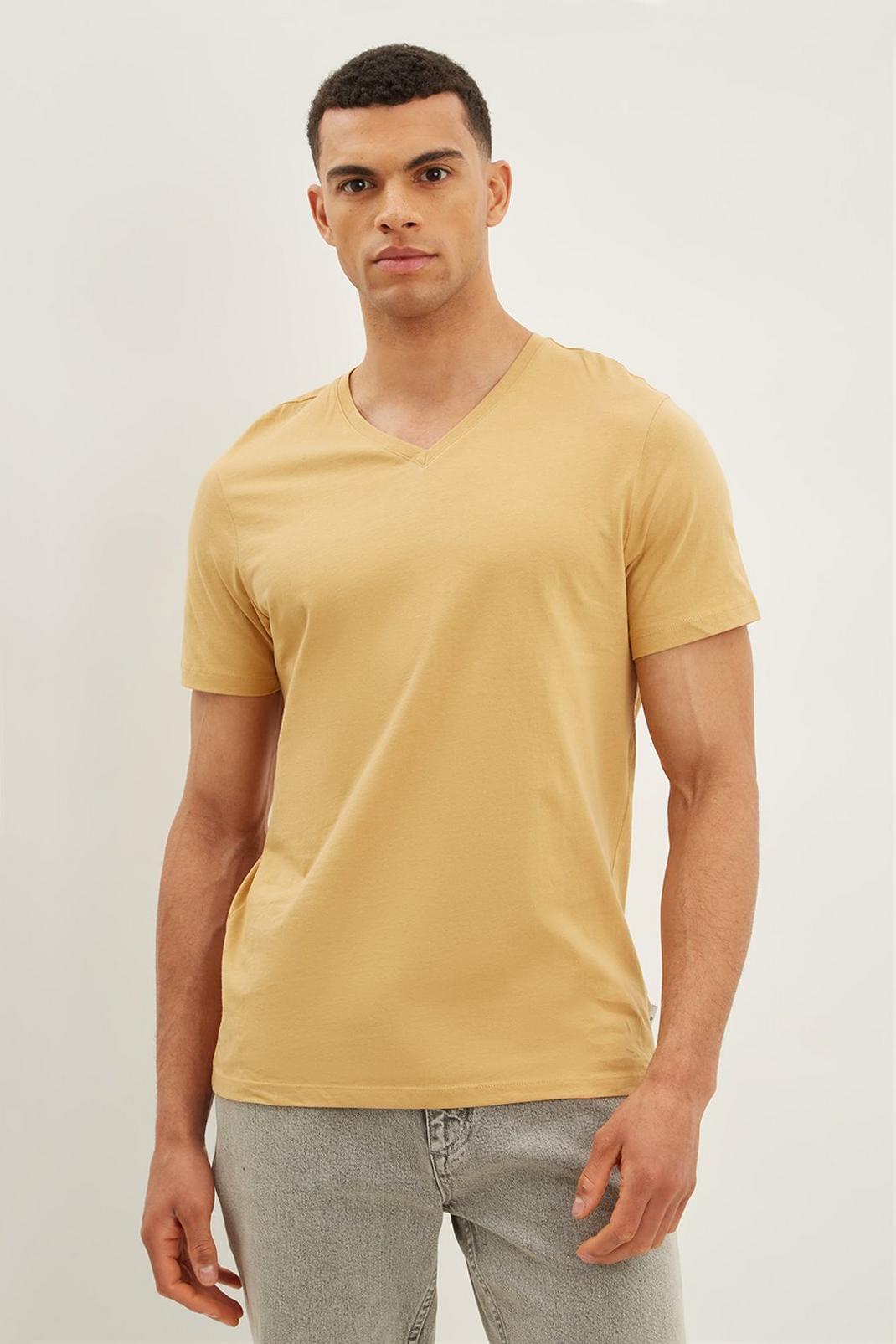 111 Short Sleeve Basic V Neck T Shirt image number 1