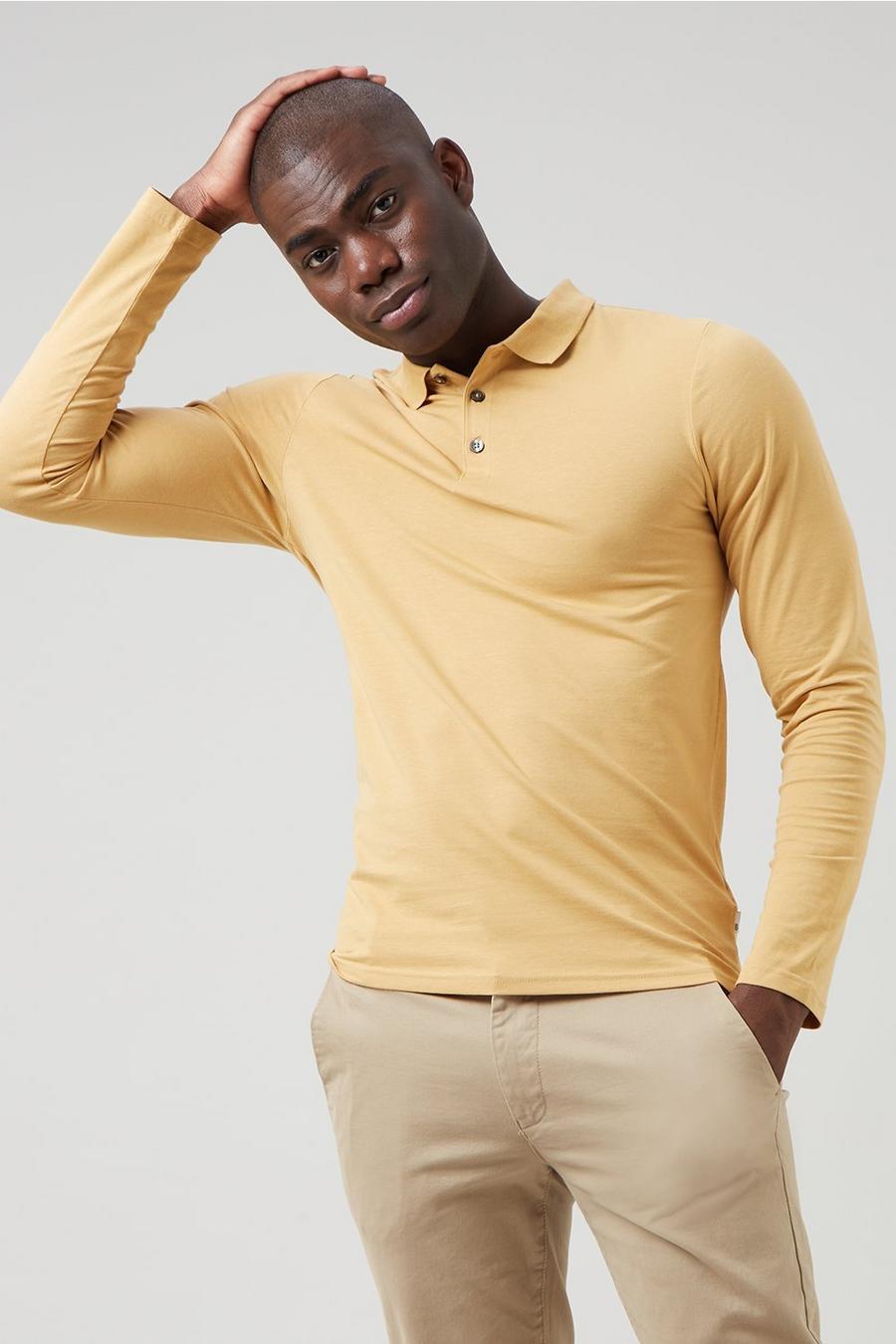 Long Sleeve Muscle Fit Polo