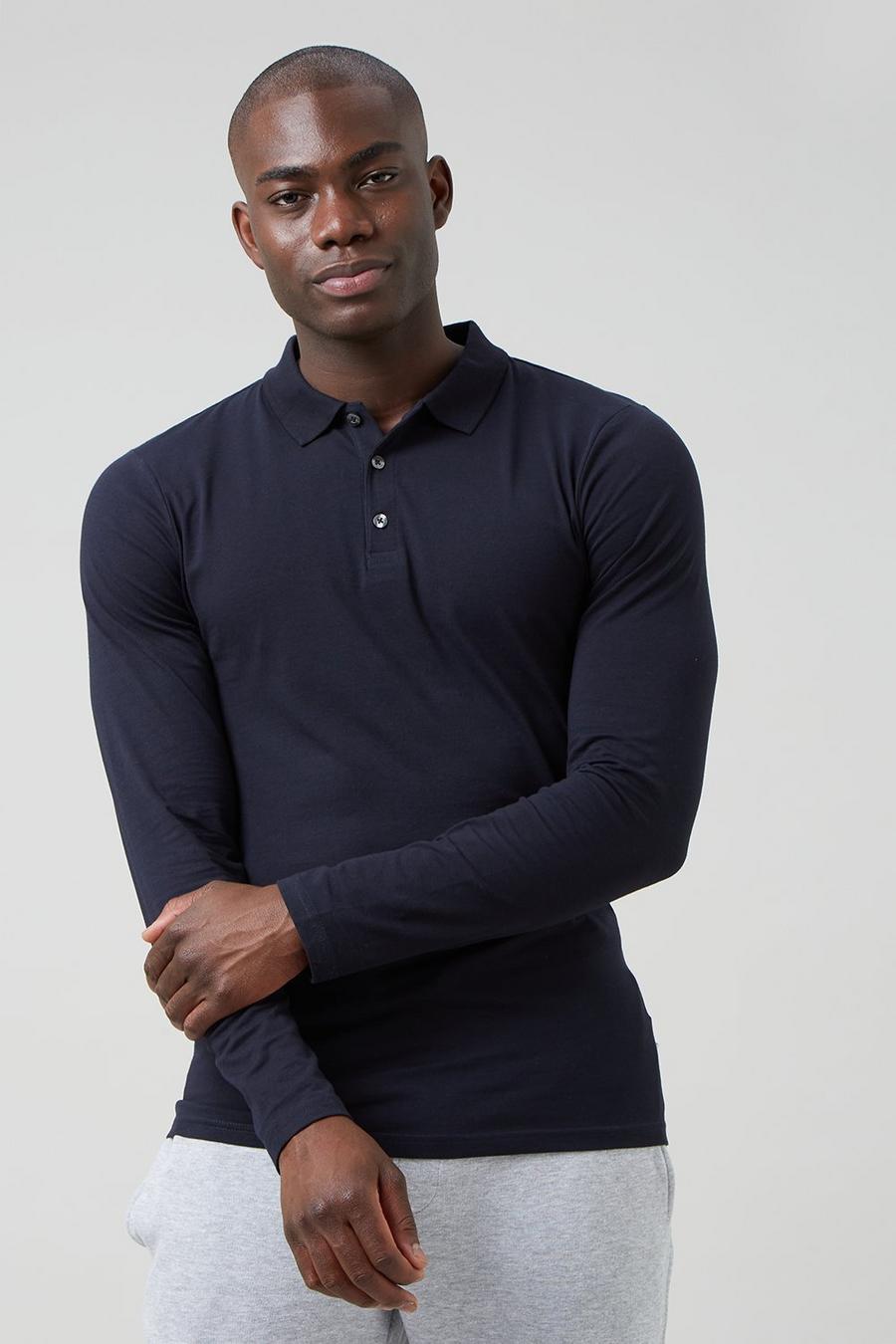 Long Sleeve Muscle Fit Polo