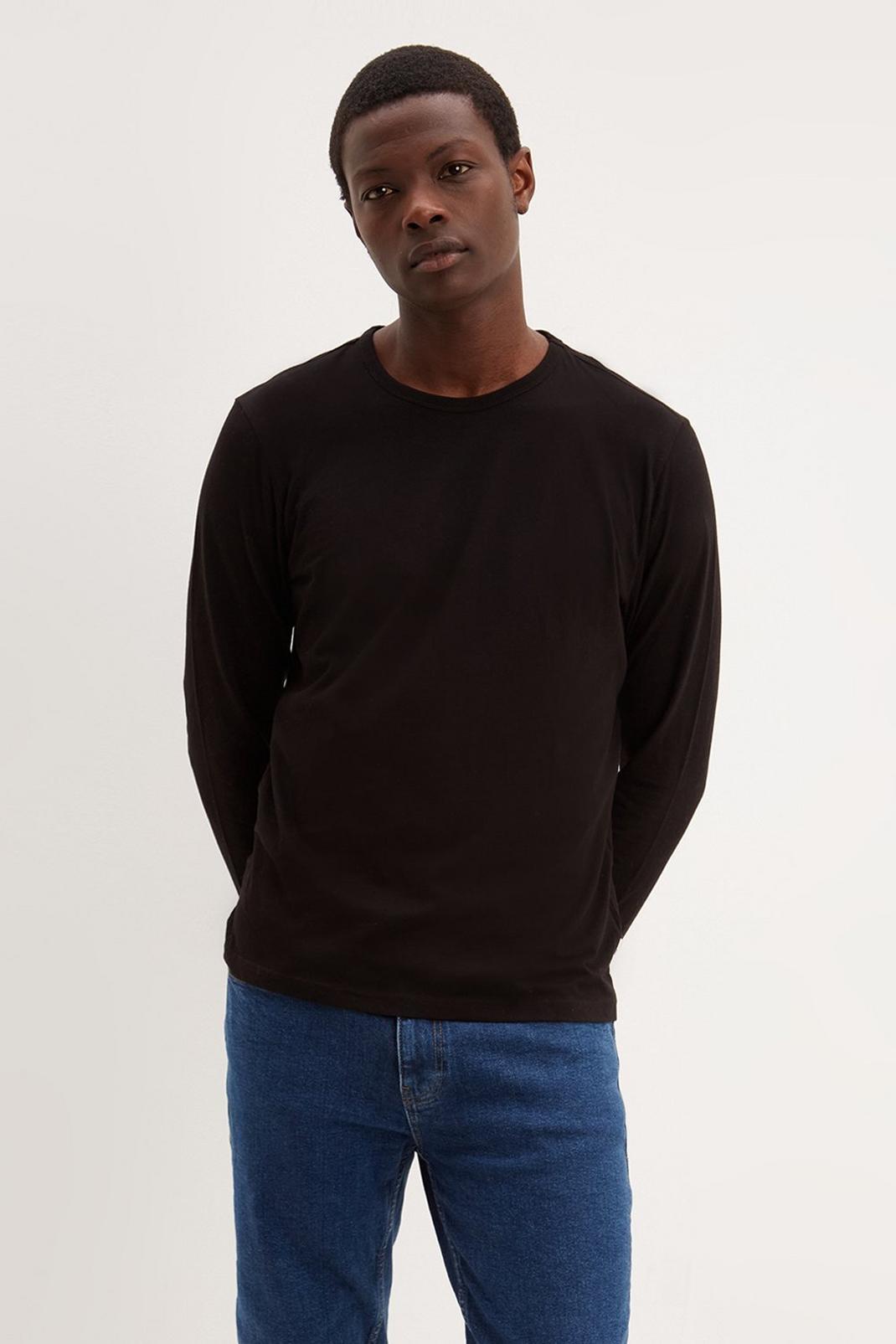 Black Regular Fit Essential Long Sleeve T-Shirt image number 1
