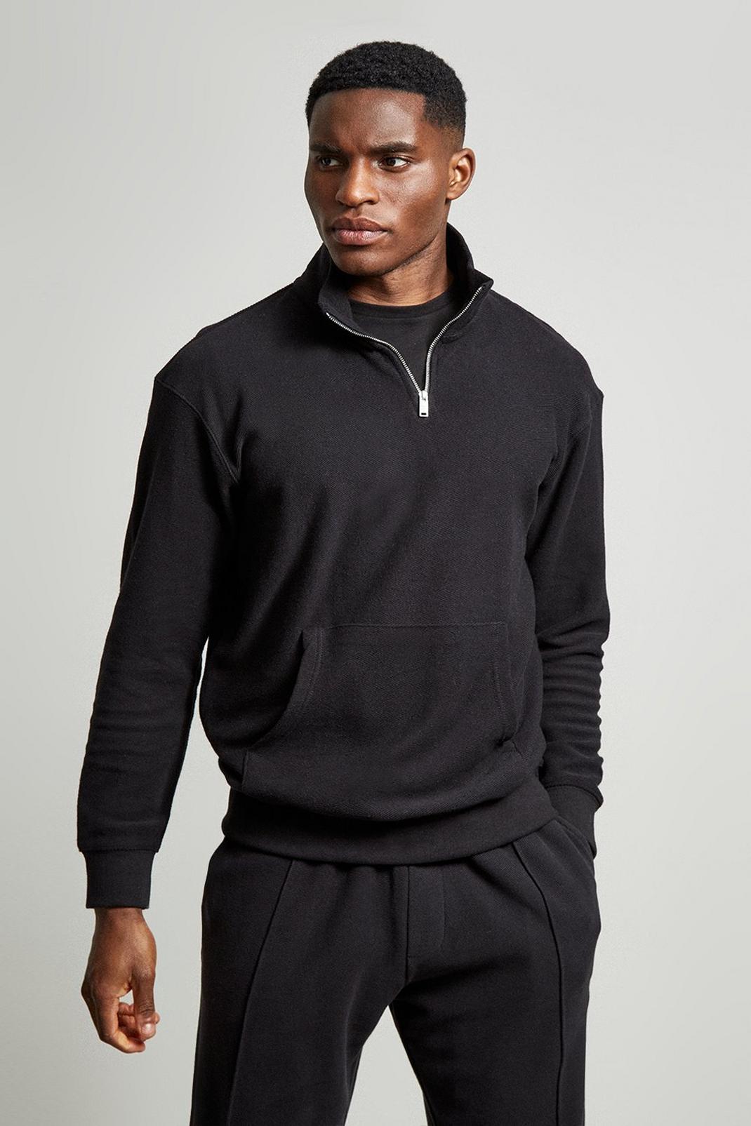 105 Relaxed Fit Quarter Zip Funnel Neck Sweat image number 1