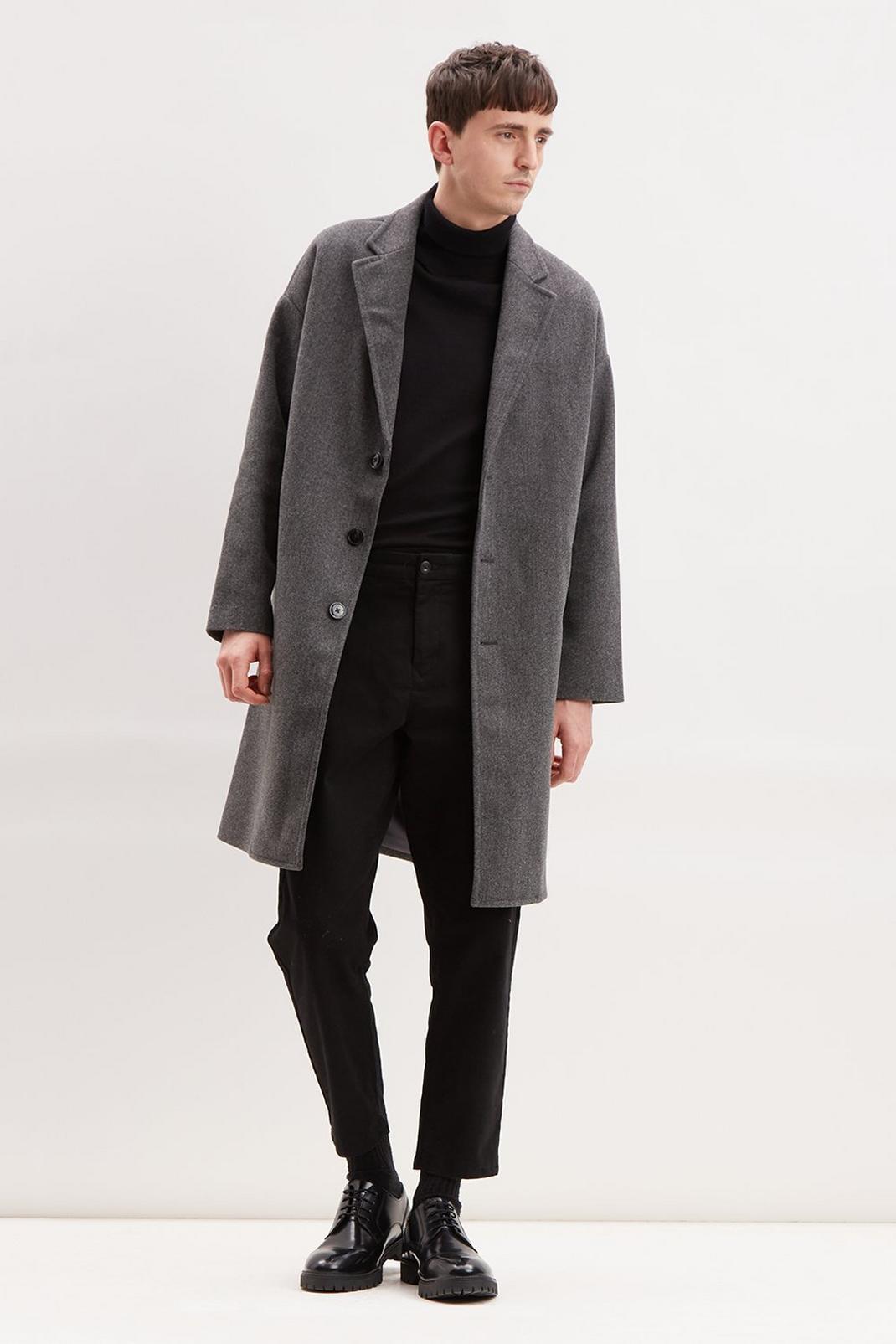 Oatmeal Relaxed Fit Overcoat image number 1