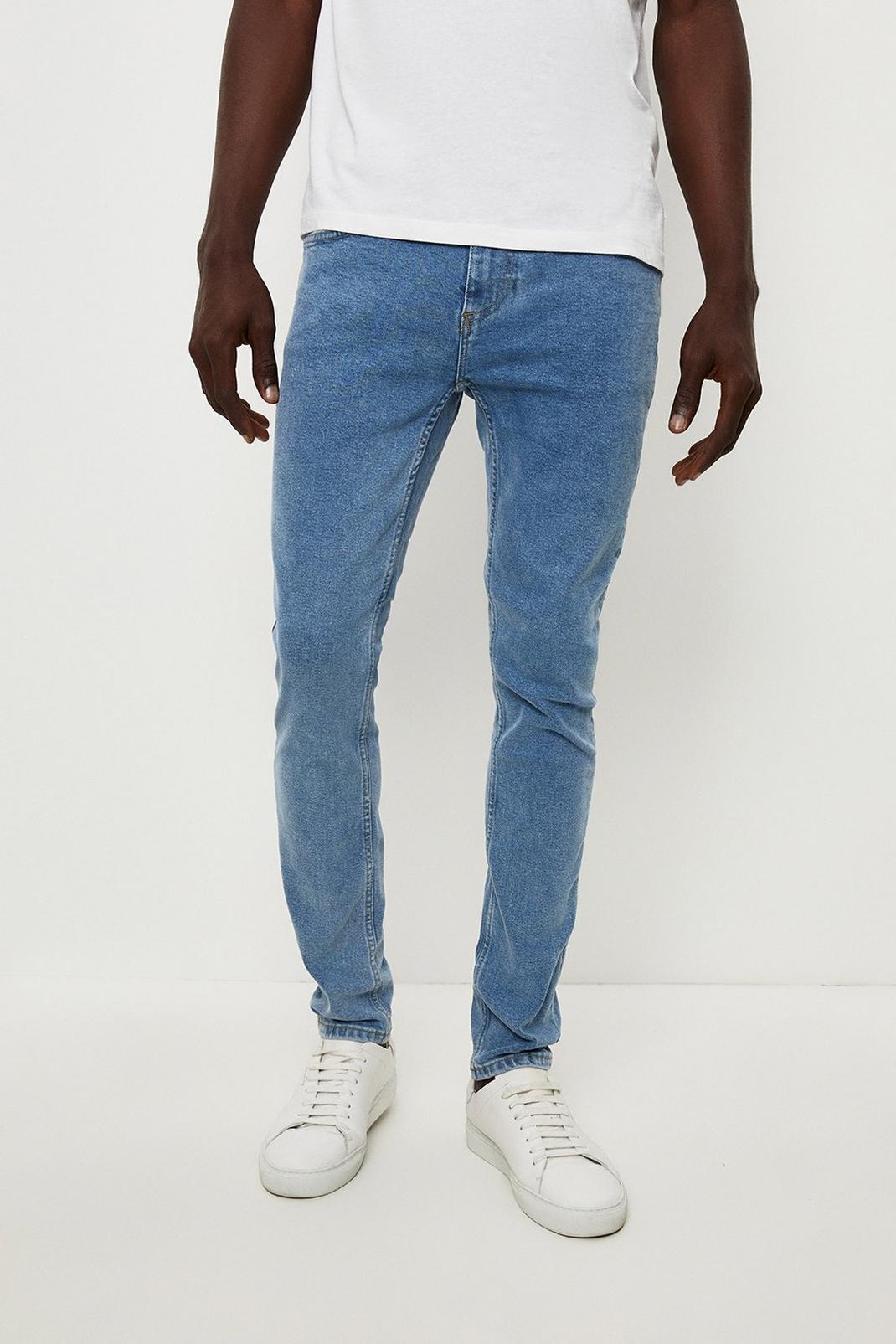 Super Skinny Mid Blue Jeans image number 1