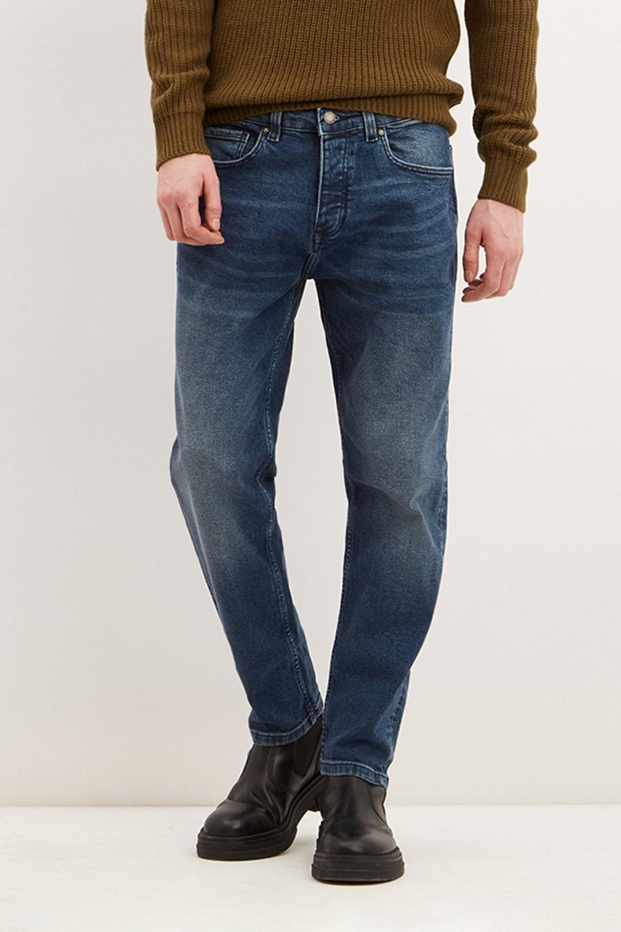 Tapered Tint Blue Jeans