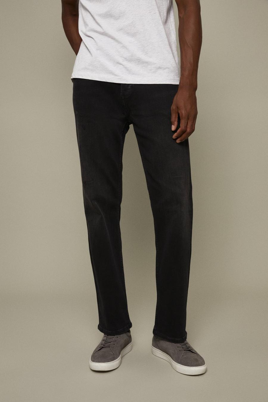Relaxed Washed Almost Black Jeans