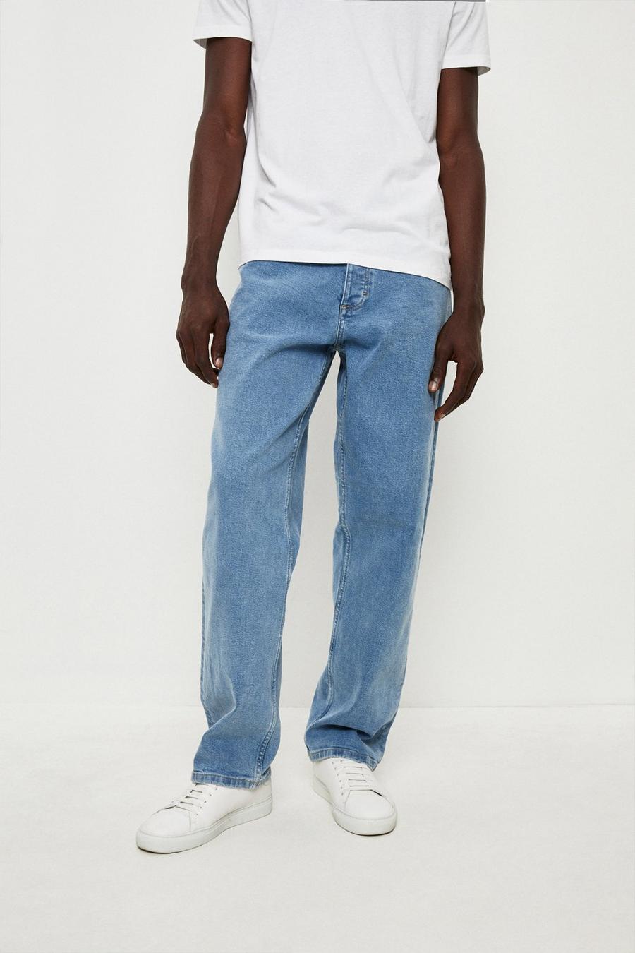 9s Loose Mid Blue Wash Jeans