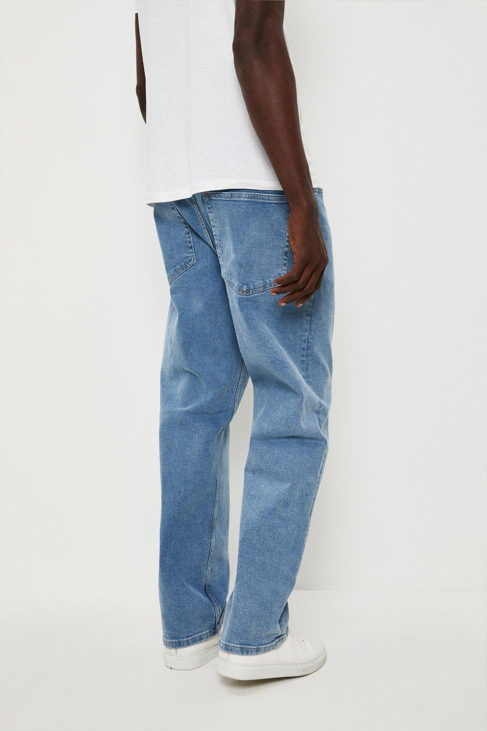 mid wash relaxed fit jeans