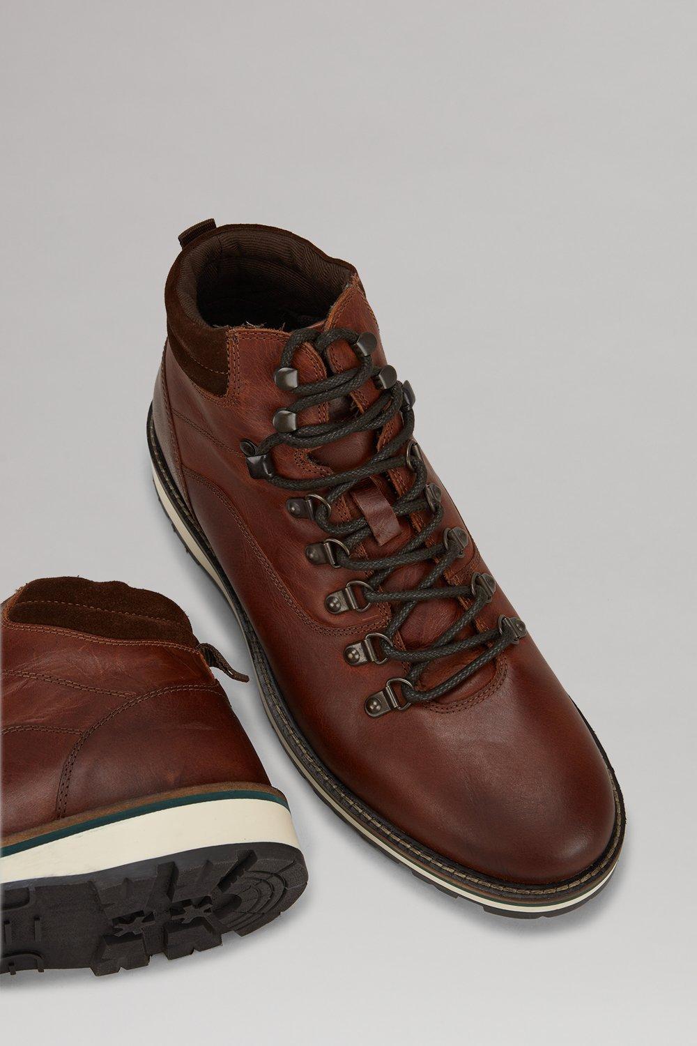 brown leather outdoor boots