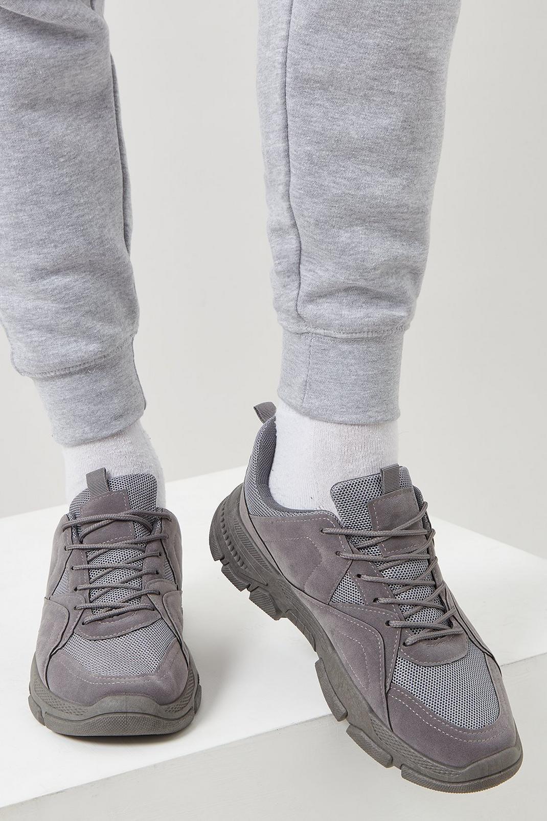 131 Tonal Suede Look Trainers image number 2
