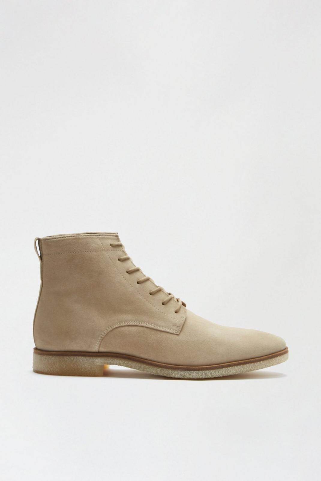 Light stone Suede Derby Boots image number 1
