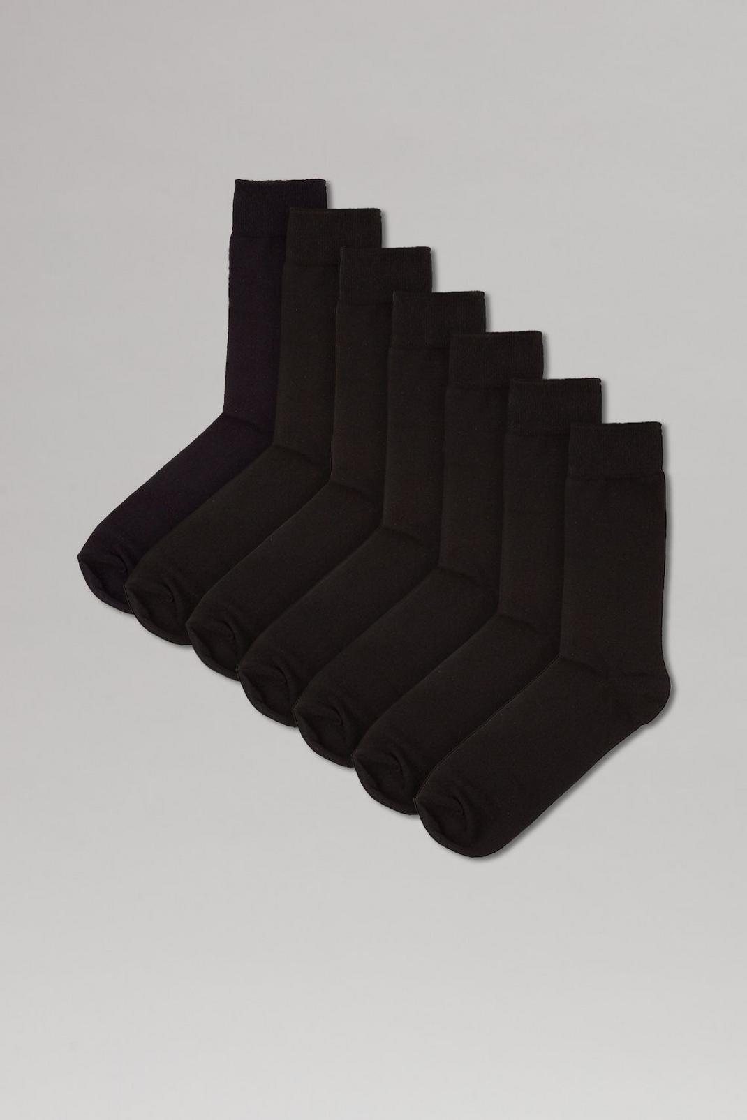 7 Pack Black Socks image number 1