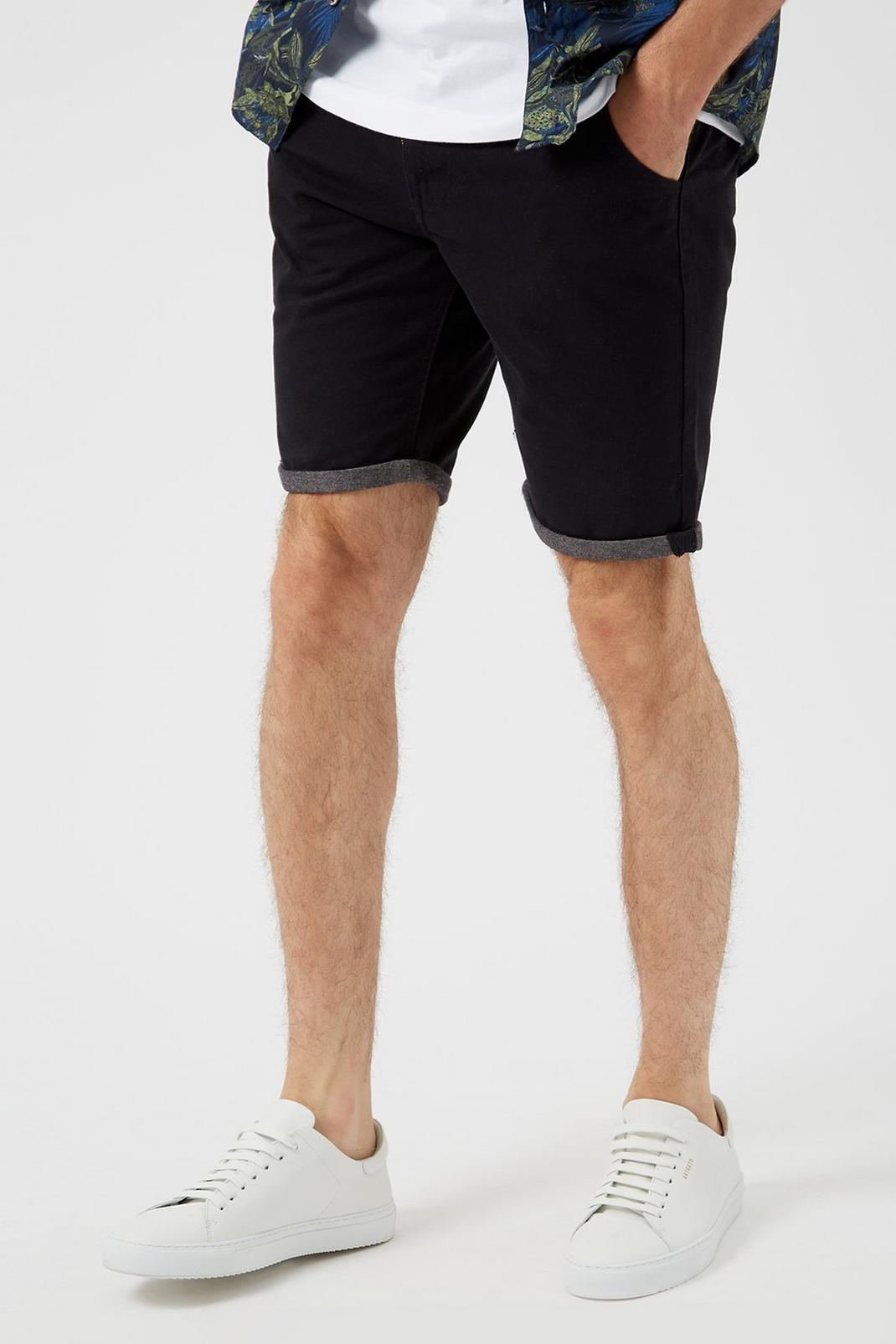 148 Navy Twill Chino Shorts With Turn Up Hem image number 2