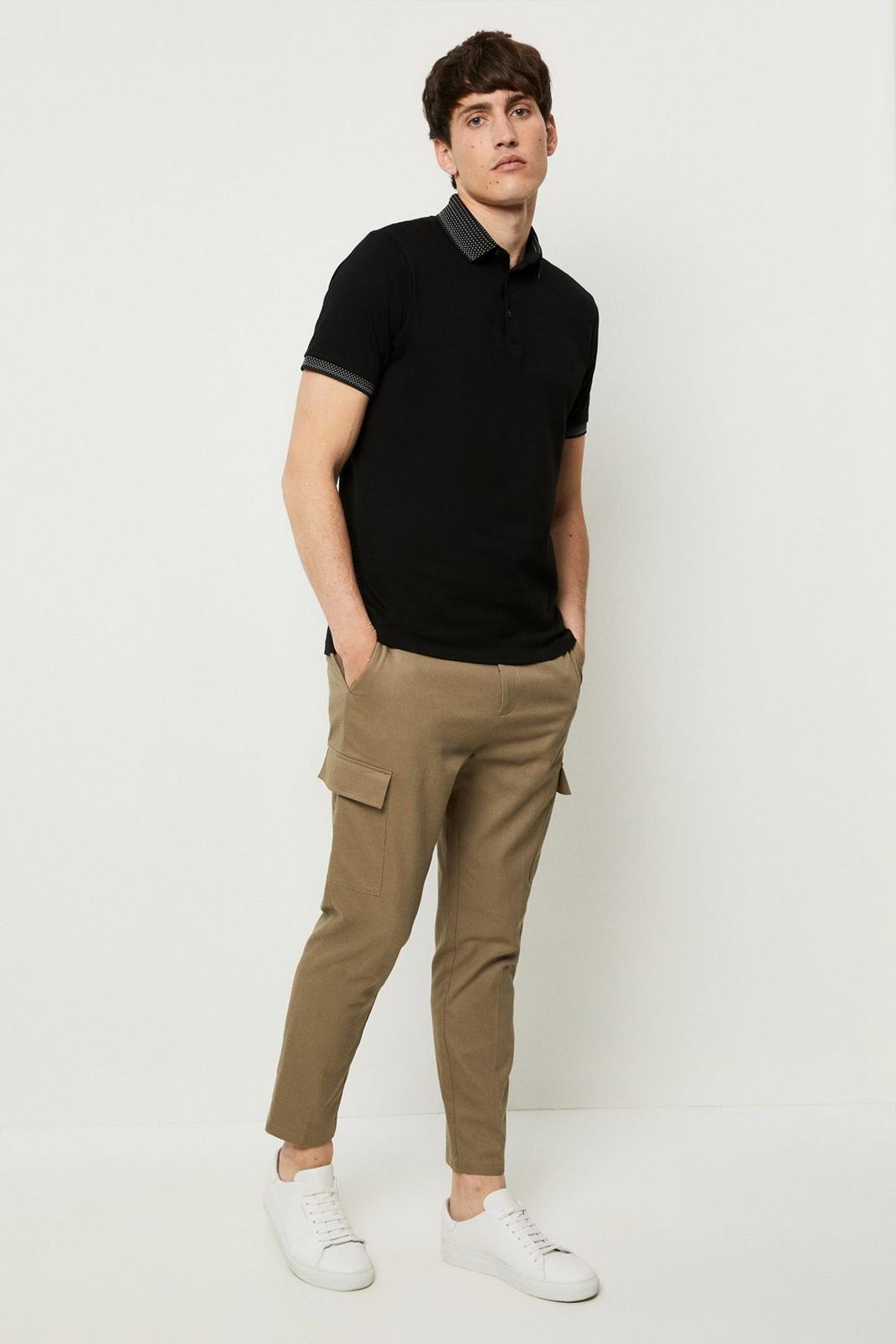 105 Slim Fit Jacquard Collar Polo image number 2