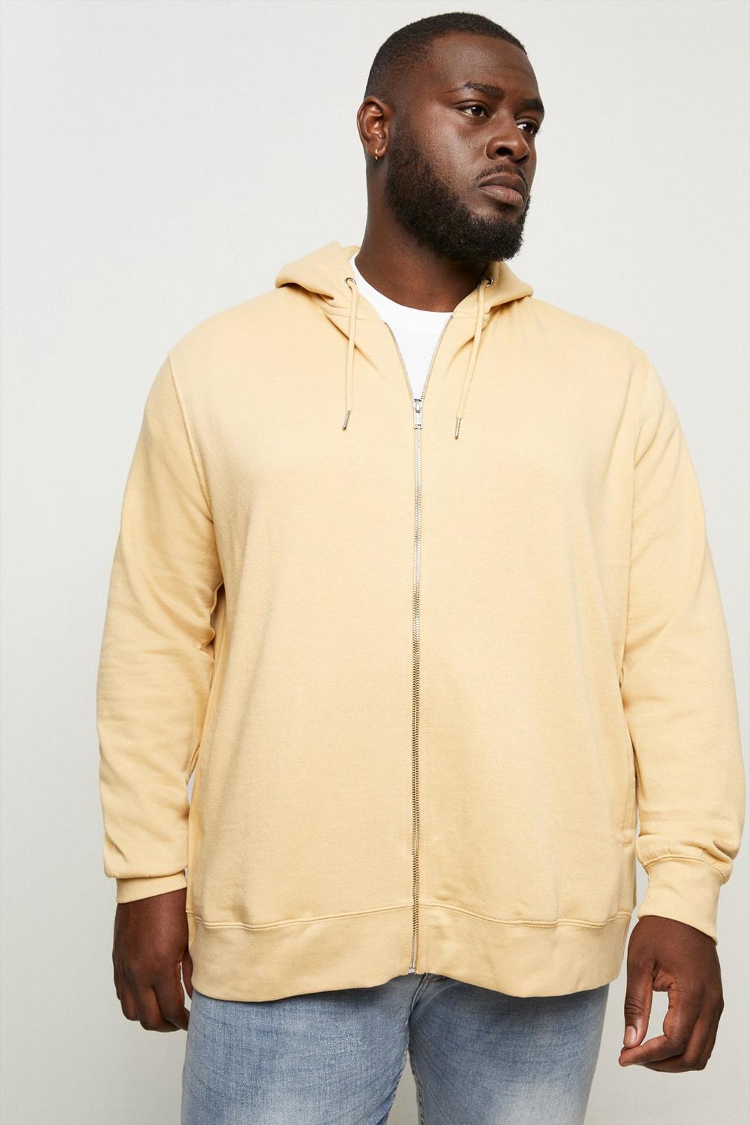 Camel Plus and Tall Zip Through Hoodie image number 1