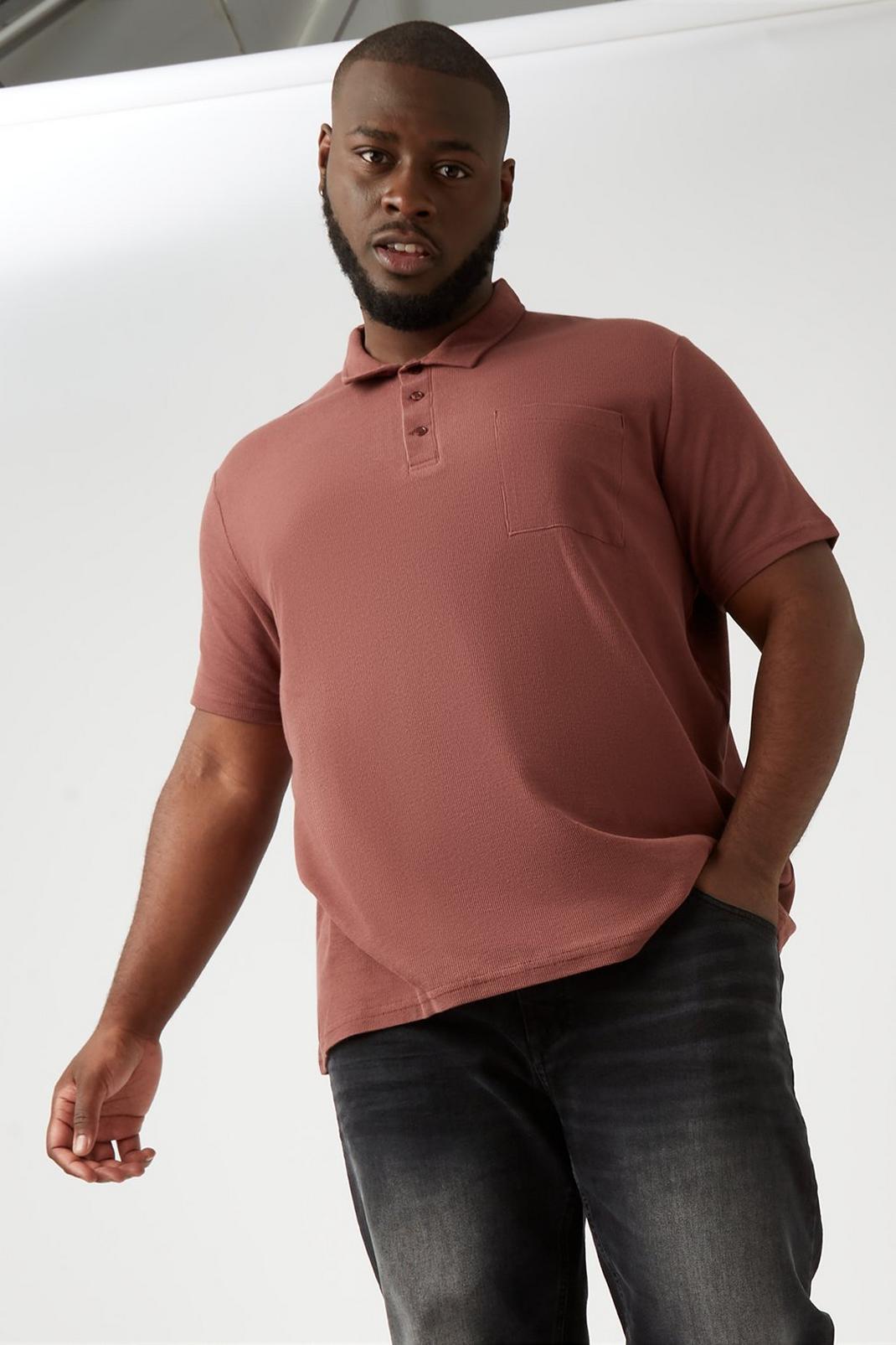 797 Plus And Tall Waffle Polo image number 1
