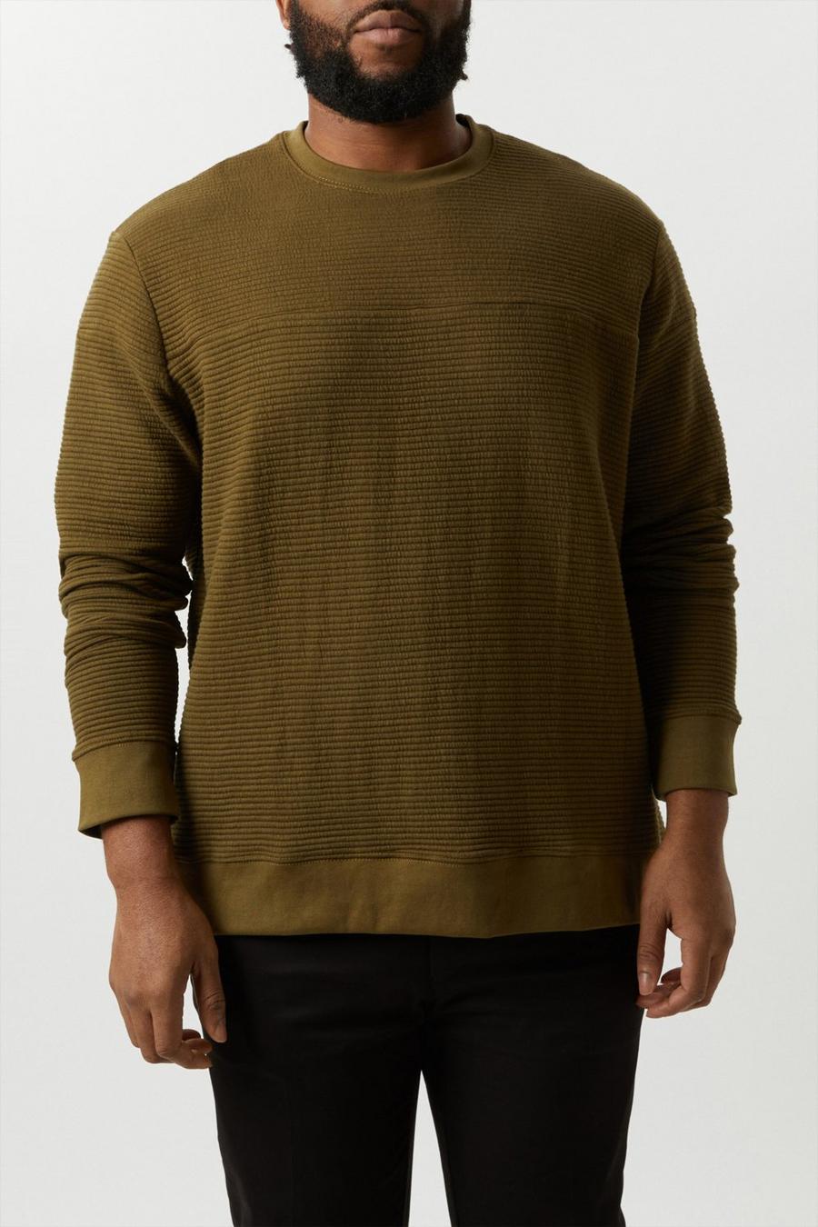 Plus and Tall Textured Crew Sweat