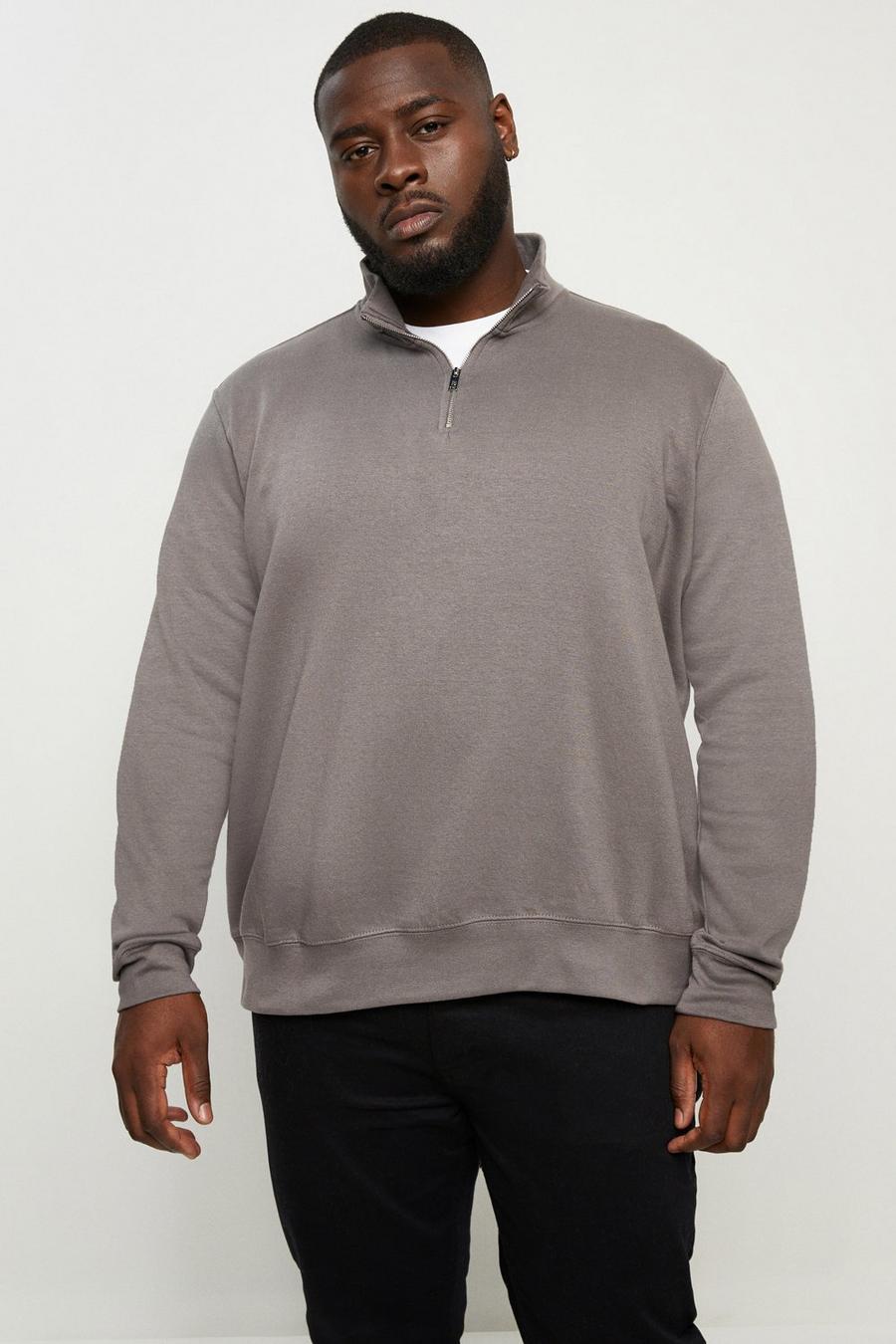 Plus and Tall Quarter Zip Funnel Sweat