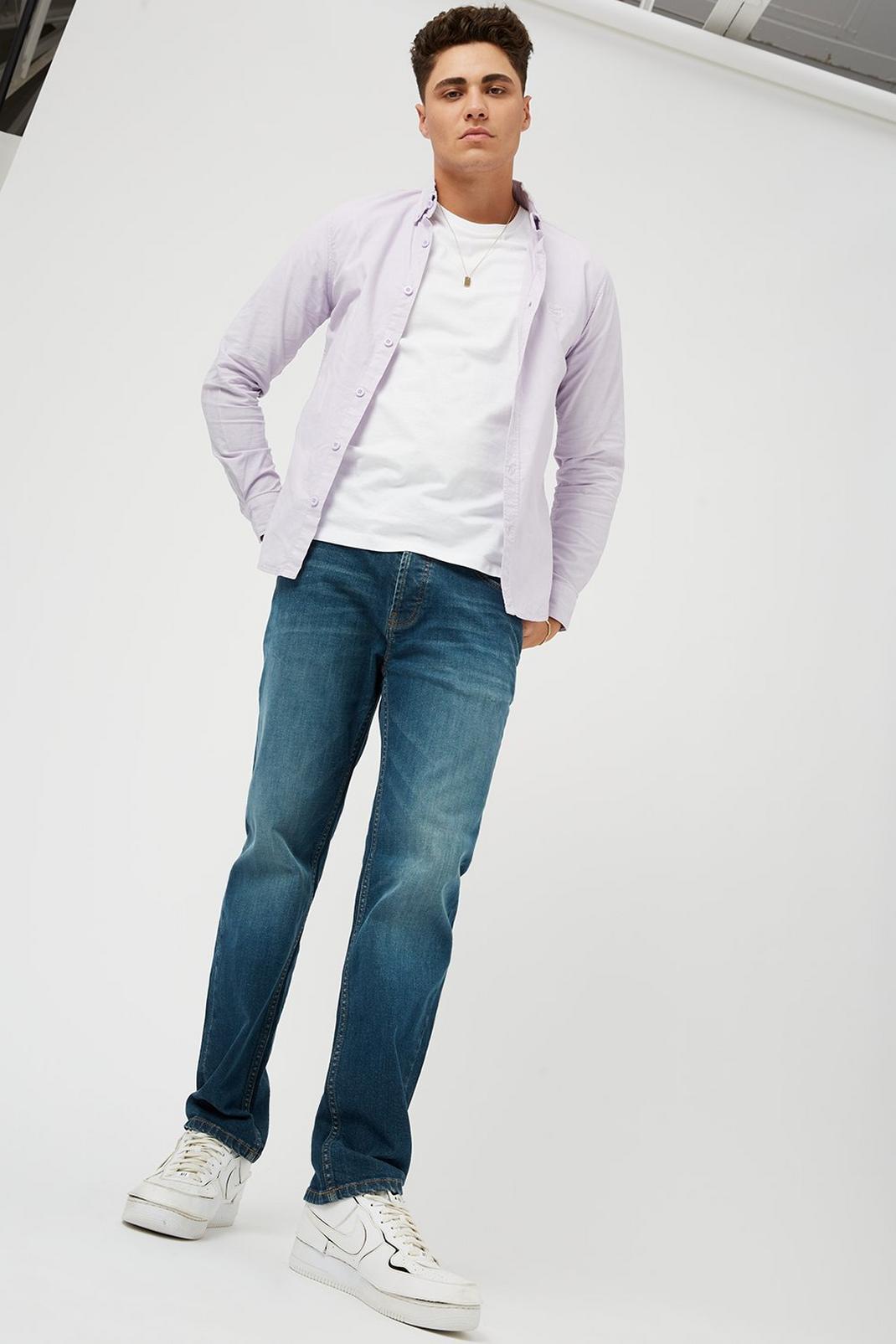 137 Long Sleeve Skinny Garment Dyed Oxford image number 2