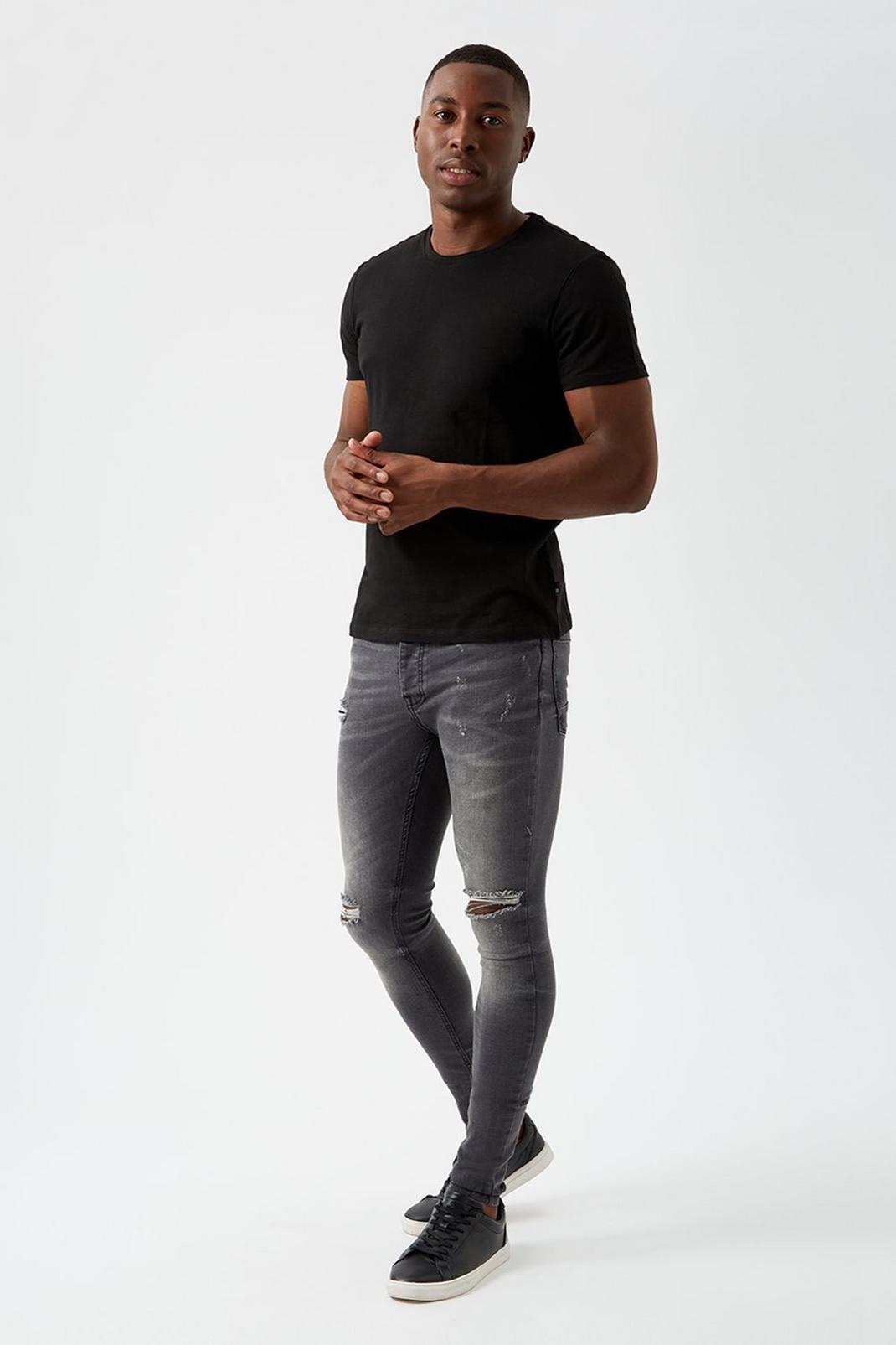 802 Skinny Mid Grey Rip Jeans image number 1