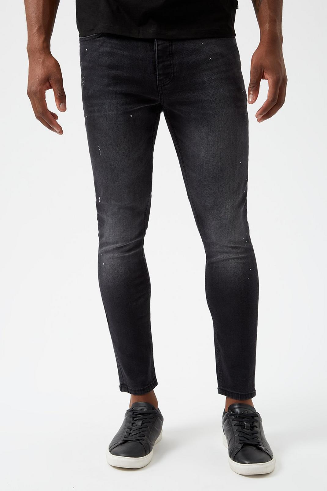 115 Skinny Dark Charcoal Splatter Jeans image number 2
