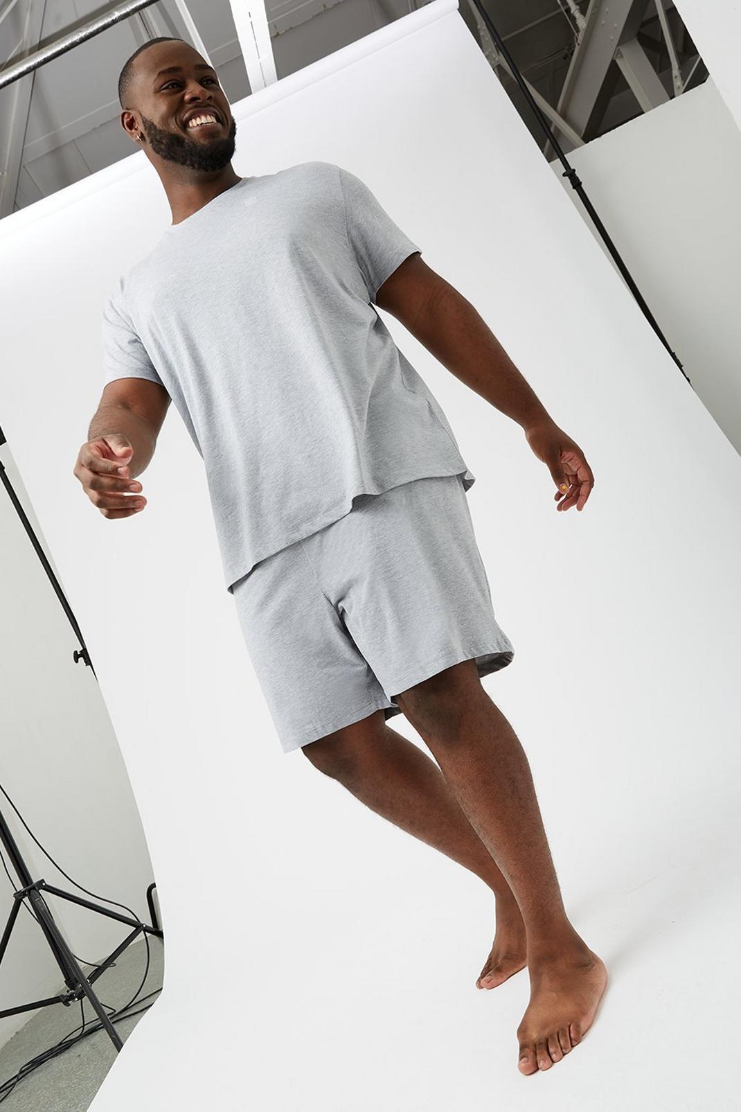 508 Plus And Tall Grey Tee And Short Set image number 1
