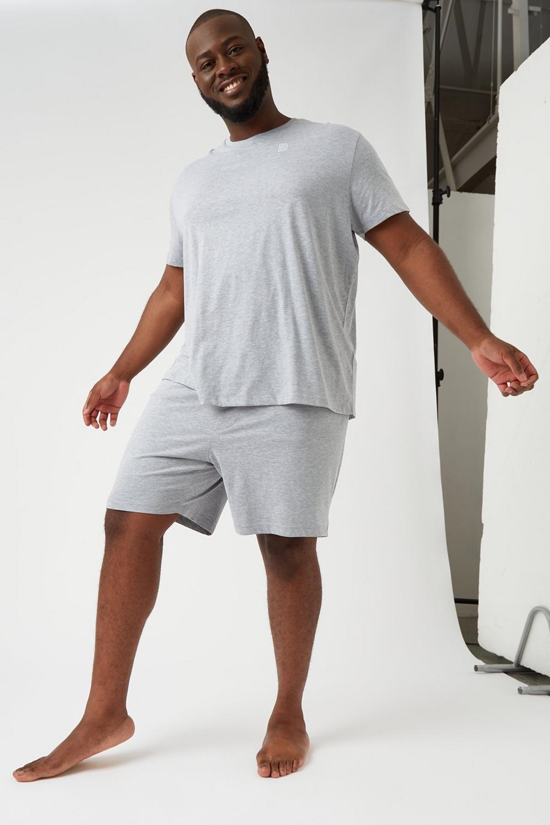 Stone Plus And Tall Grey Tee And Short Set image number 1