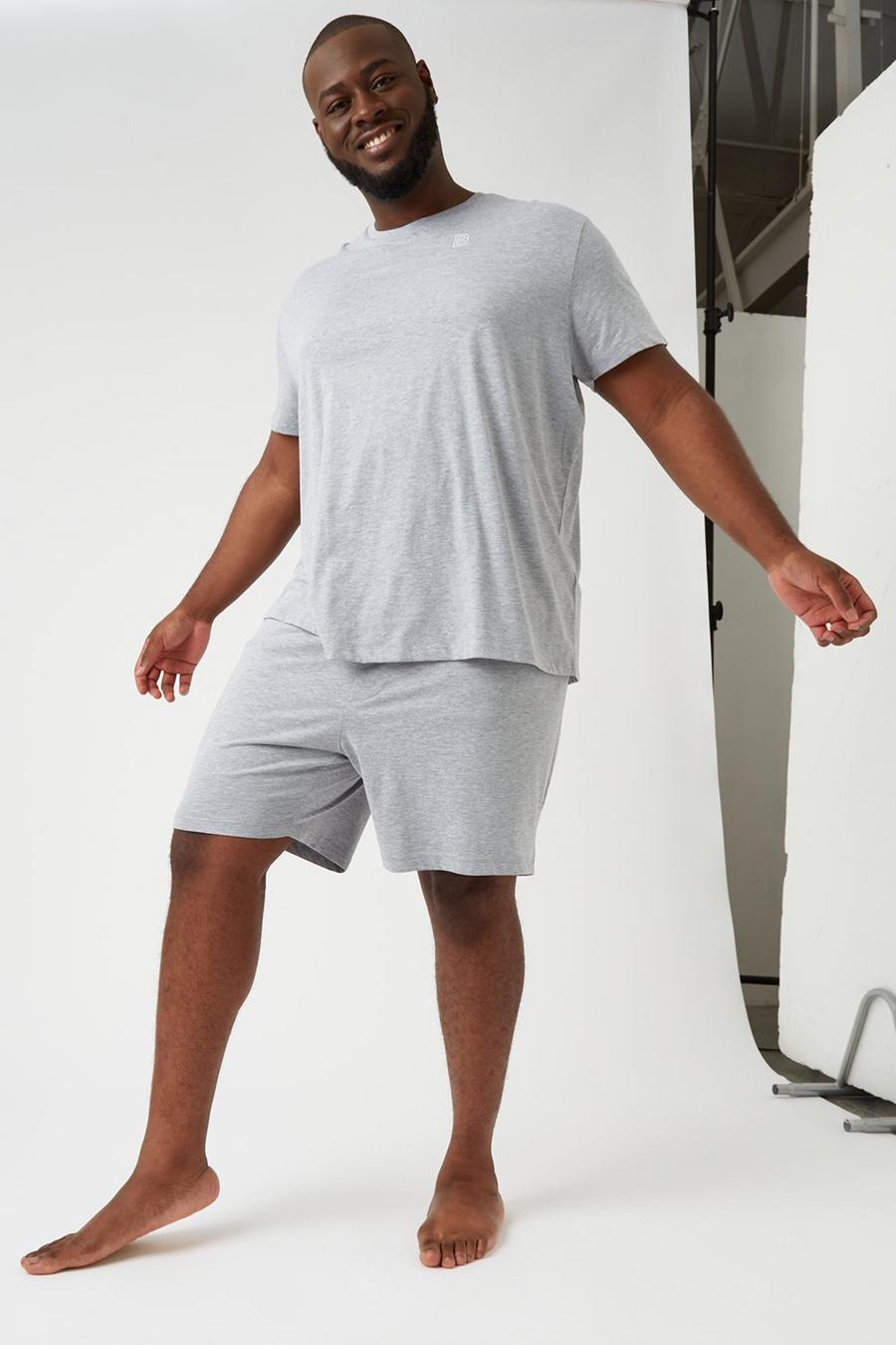 Plus And Tall Grey Tee And Short Set