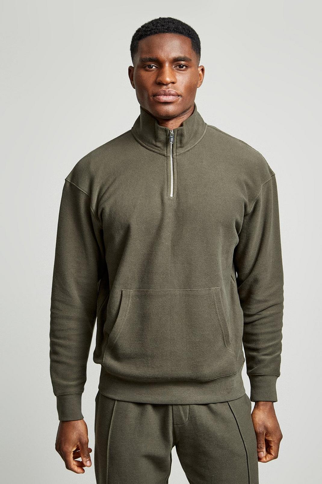 135 Relaxed Twill Quarter Zip Funnel image number 1
