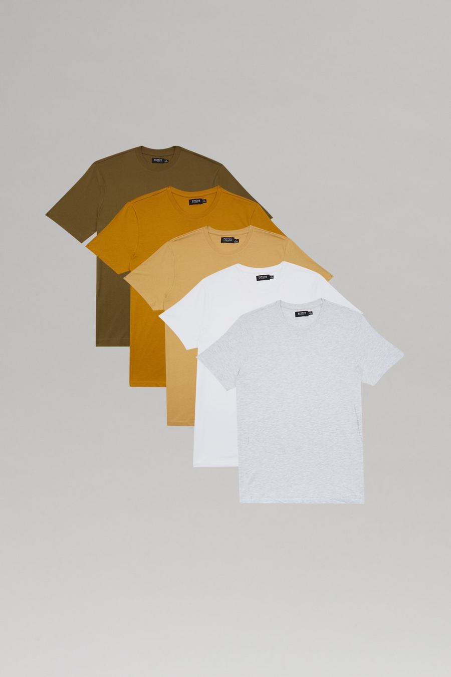 Camel Mixed Slim Fit T-Shirt