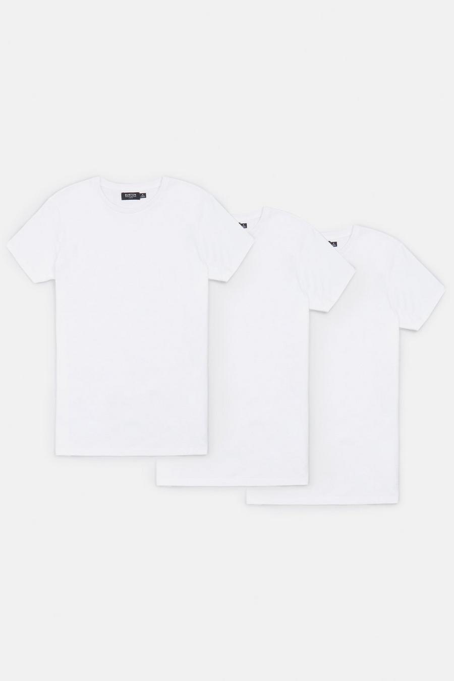 3 Pack White Crew Neck T-shirts