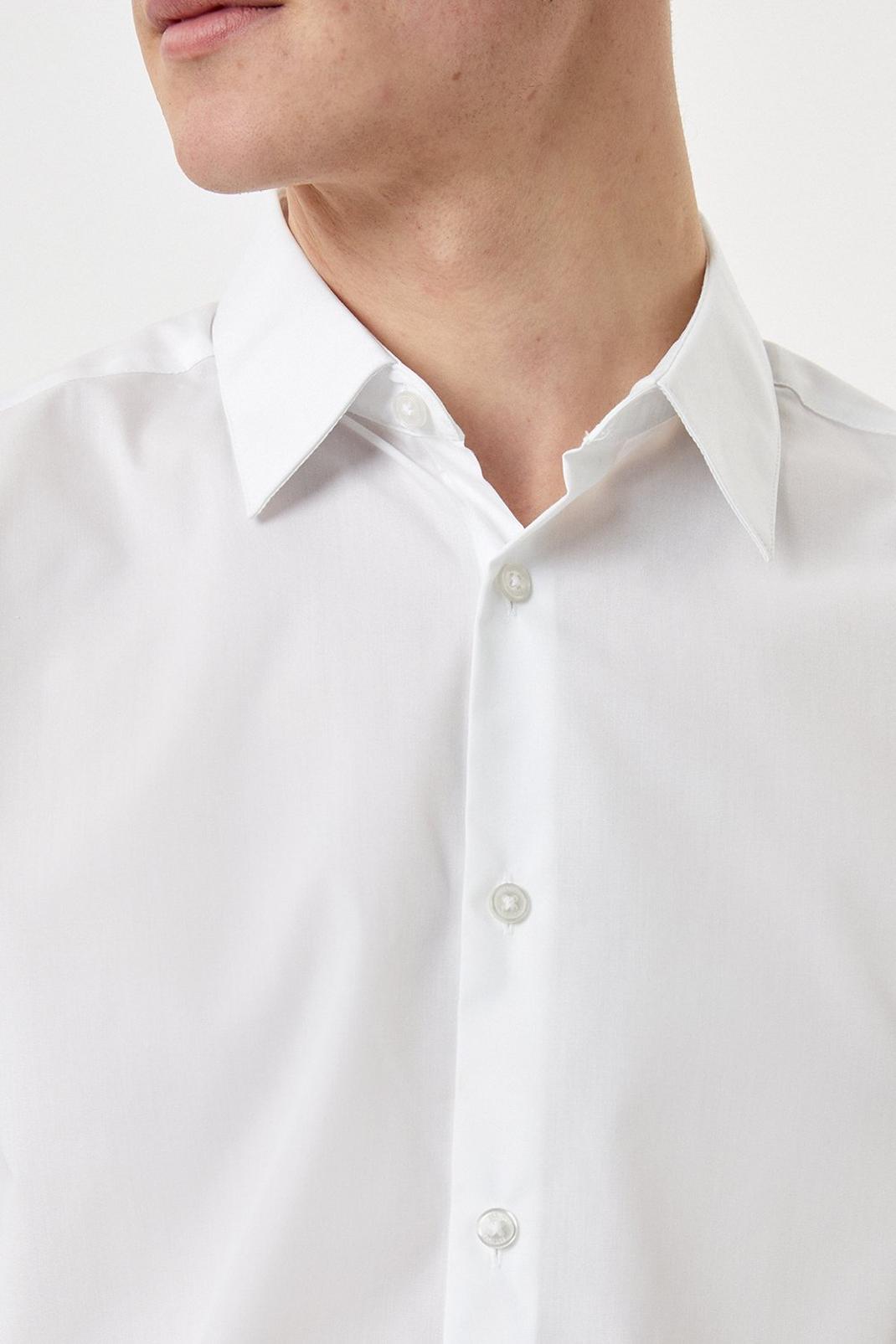 173 Slim Fit White Easy Iron Shirt image number 2