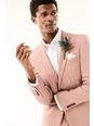 155 Pink Sharkskin Skinny Fit Suit Blazer