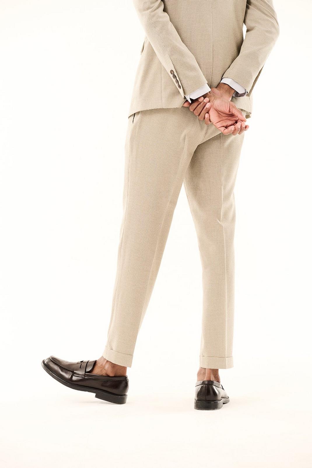 996 Neutral Dogtooth Skinny Fit Suit Trouser image number 2