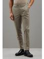 793 Slim Fit Stone Fine Multi Check Suit Trouser